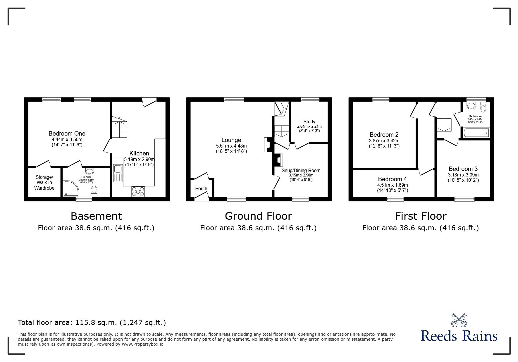 Floorplan of 4 bedroom Mid Terrace House for sale, Blackburn Road, Higher Wheelton, Lancashire, PR6