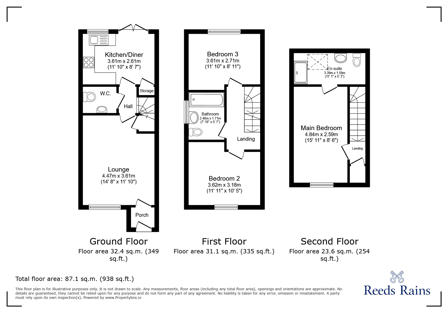 Floorplan of 3 bedroom Mid Terrace House for sale, Martlet Grove, Buckshaw Village, Lancashire, PR7