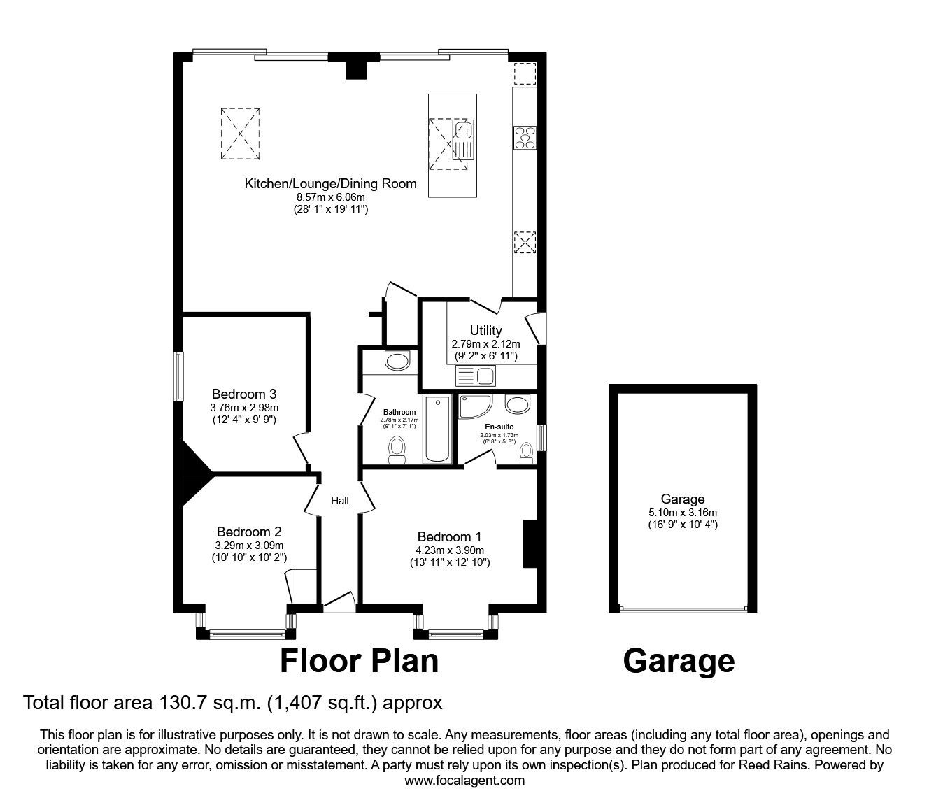Floorplan of 3 bedroom Detached Bungalow for sale, Blackburn Road, Chorley, Lancashire, PR6