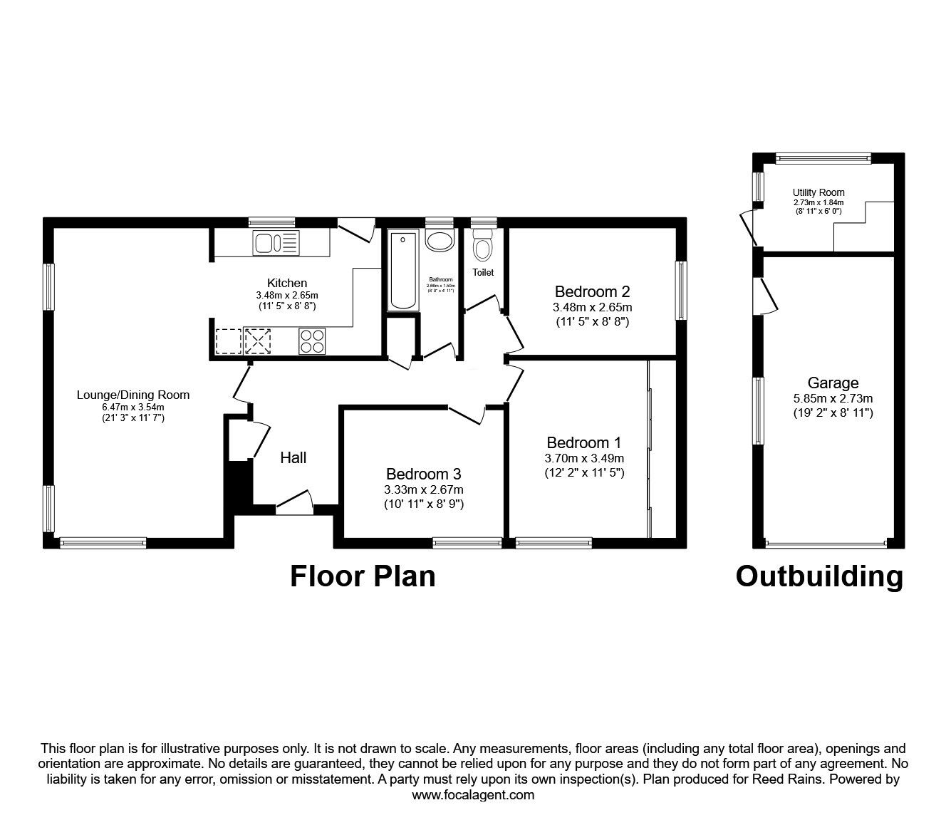 Floorplan of 3 bedroom Detached Bungalow to rent, Glamis Drive, Chorley, Lancashire, PR7