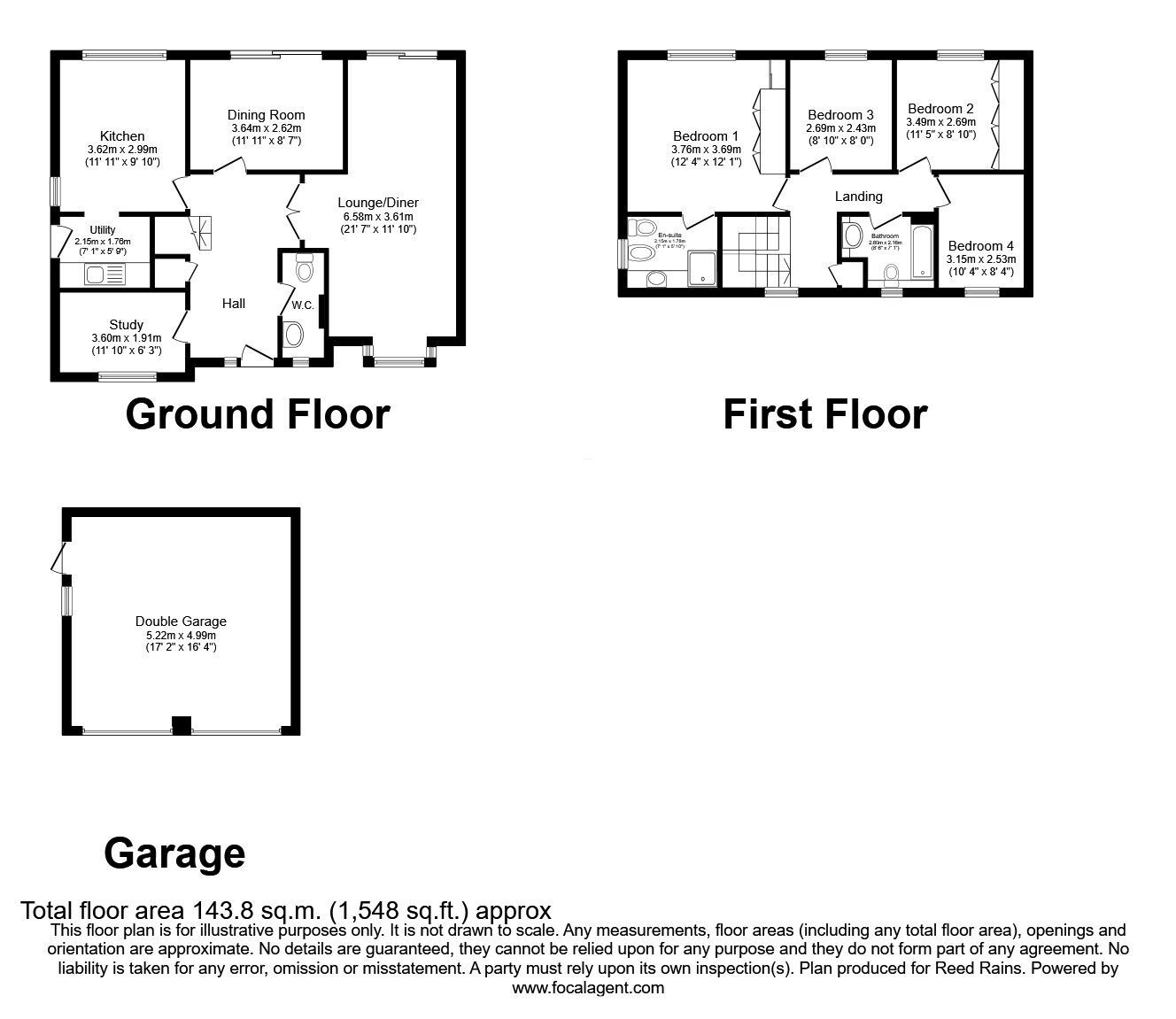 Floorplan of 4 bedroom Detached House for sale, The Ridings, Whittle-le-Woods, Lancashire, PR6