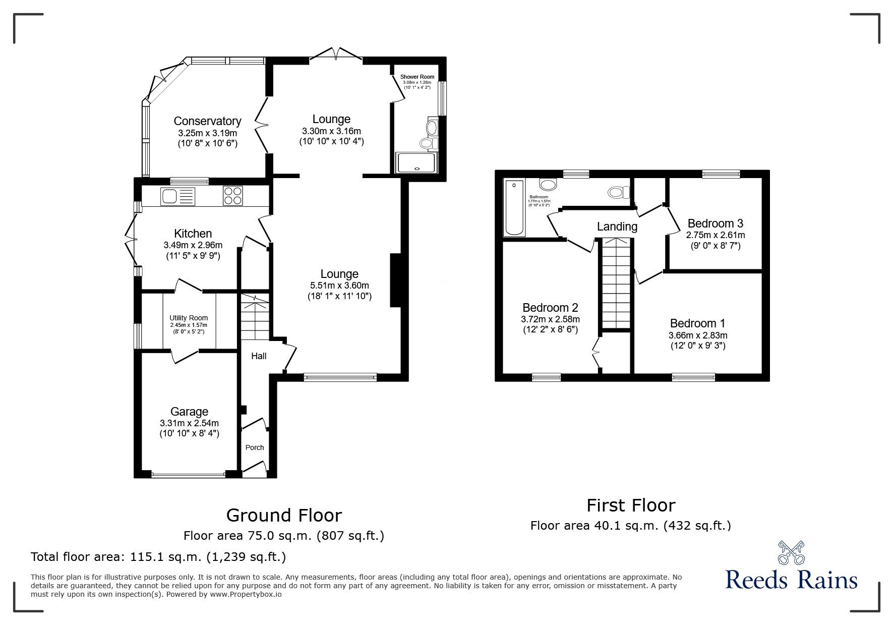 Floorplan of 3 bedroom Detached House for sale, Birchwood, Leyland, Lancashire, PR26