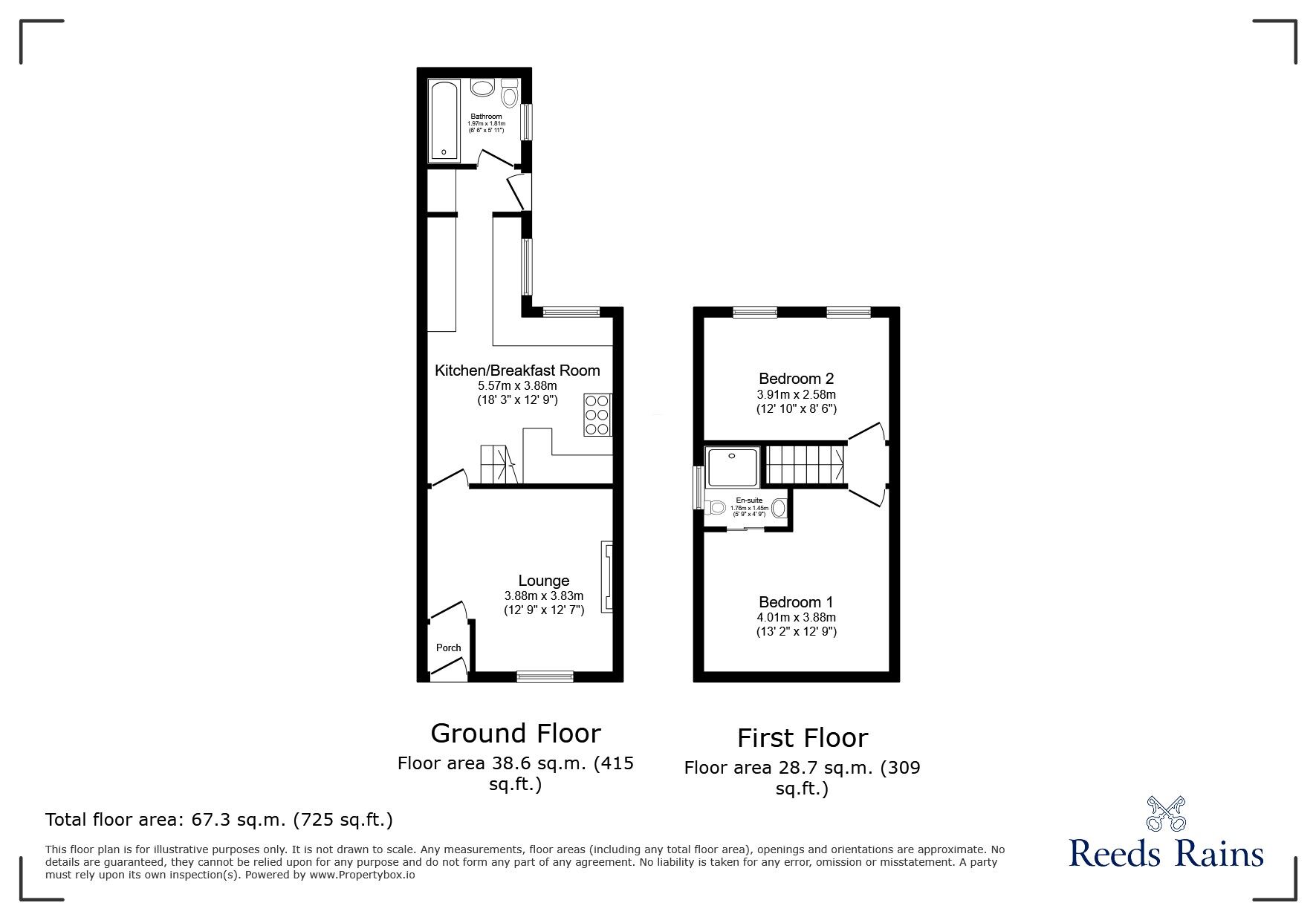 Floorplan of 2 bedroom End Terrace House for sale, Silverdale Road, Chorley, Lancashire, PR6