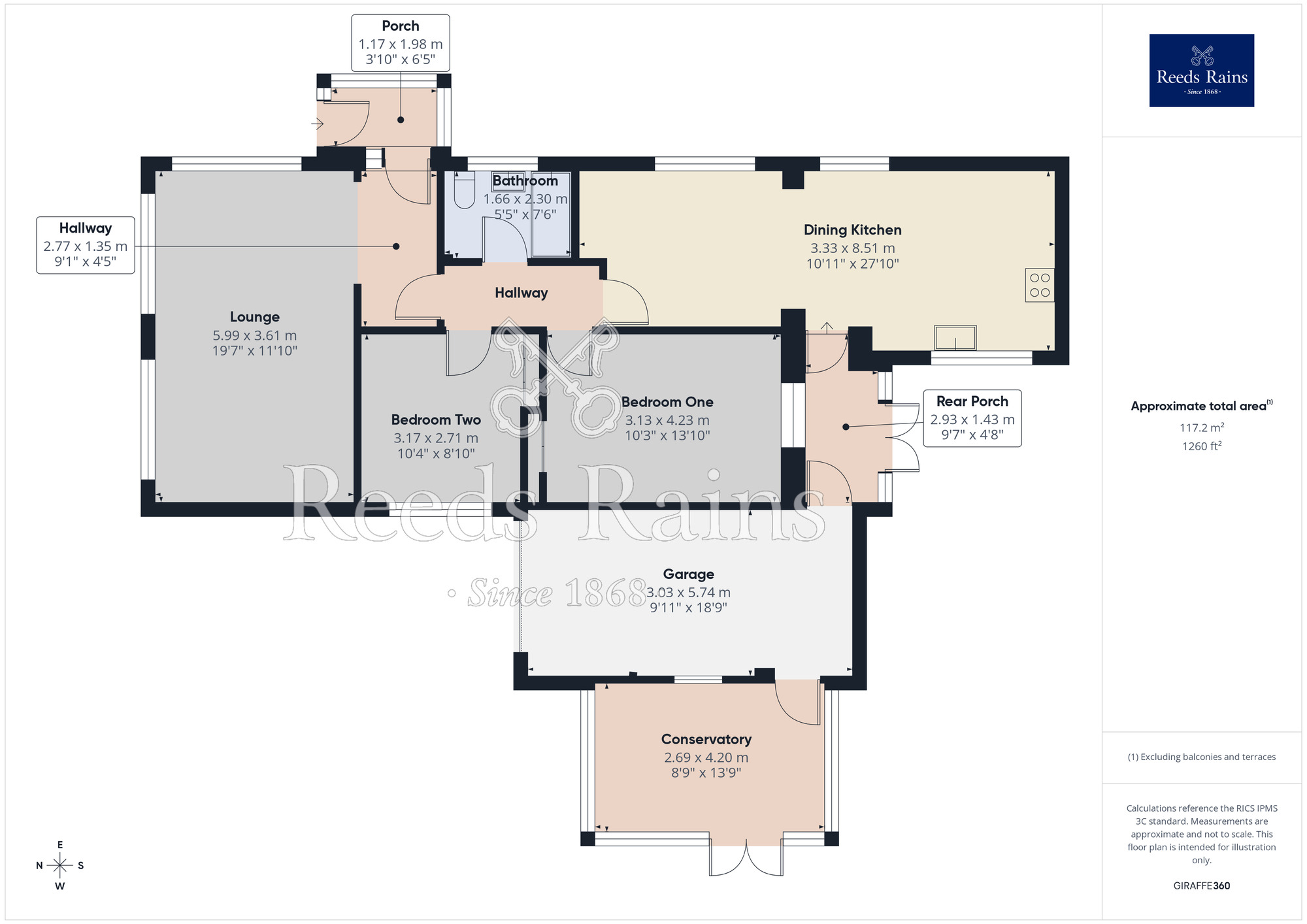 Floorplan of 2 bedroom Detached Bungalow for sale, The Asshawes, Heath Charnock, Lancashire, PR6
