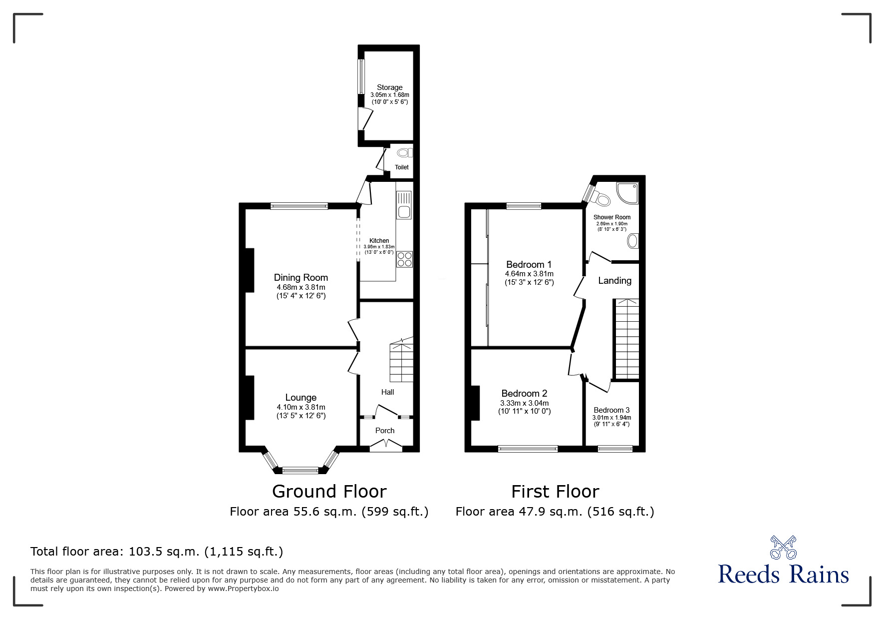 Floorplan of 3 bedroom Mid Terrace House for sale, Bolton Road, Chorley, Lancashire, PR7