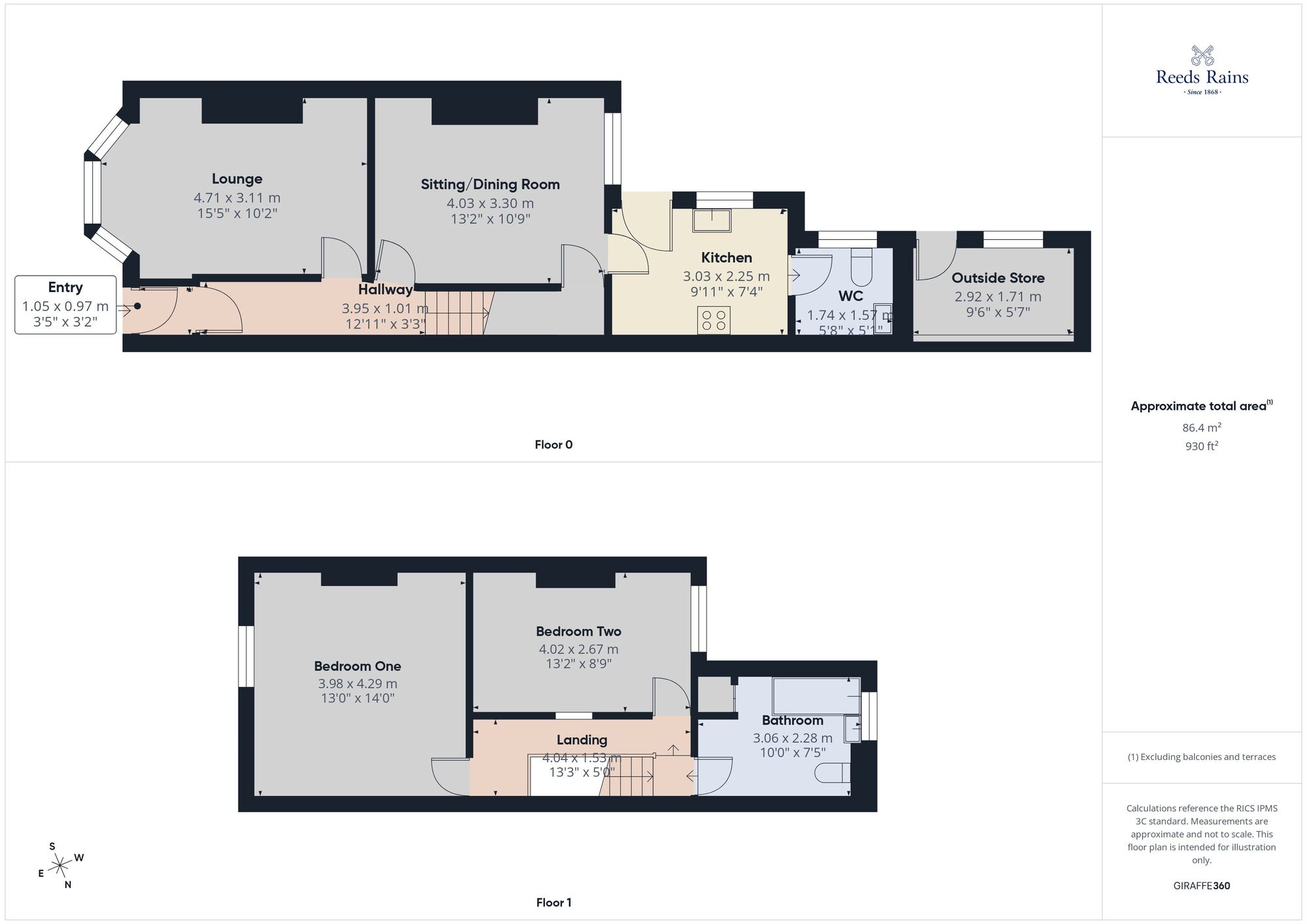Floorplan of 2 bedroom Mid Terrace House for sale, Preston Road, Clayton-le-Woods, Lancashire, PR6