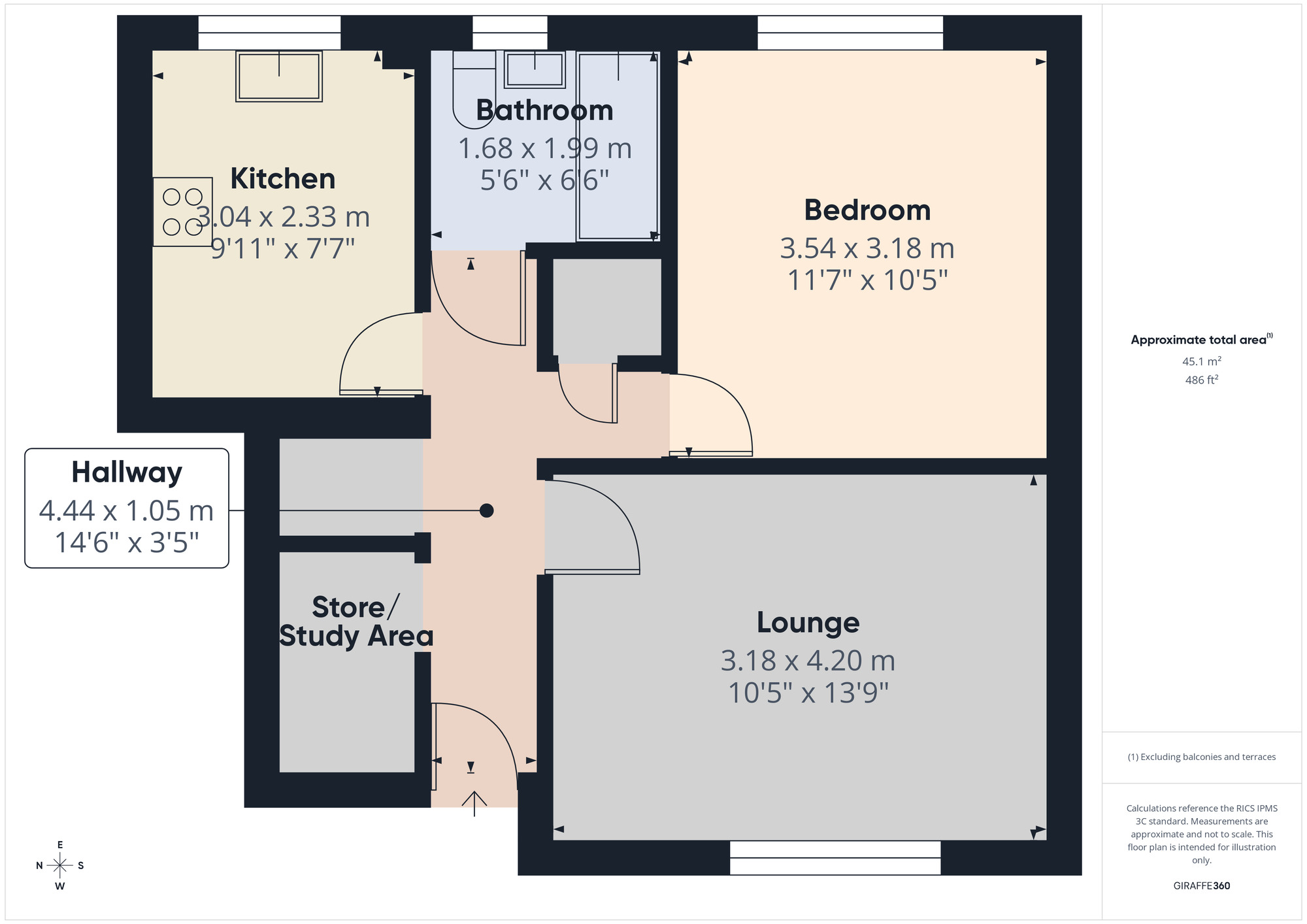 Floorplan of 1 bedroom Flat for sale, Sherbourne Street, Chorley, Lancashire, PR6