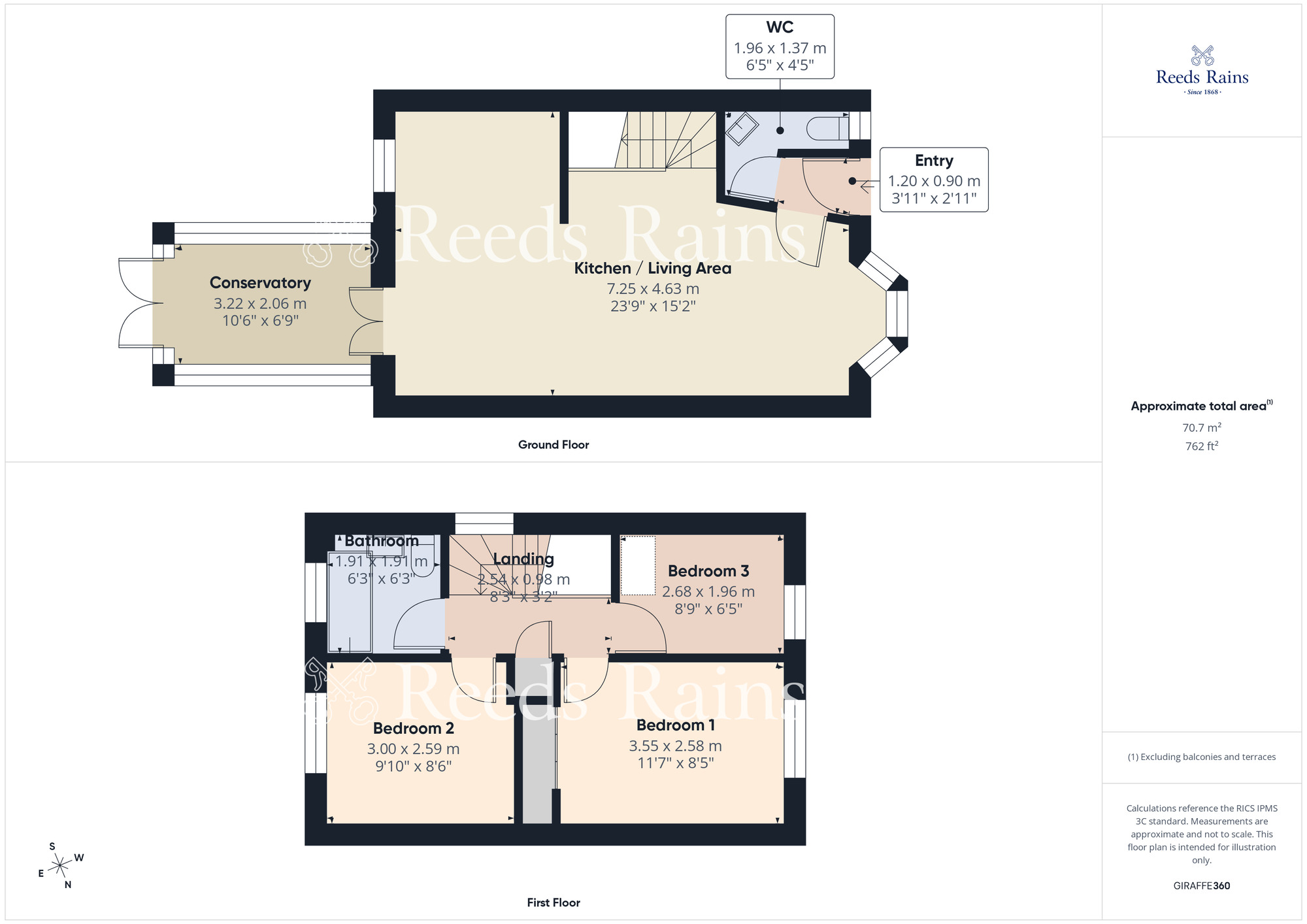 Floorplan of 3 bedroom Semi Detached House for sale, Mile Stone Meadow, Euxton, Lancashire, PR7
