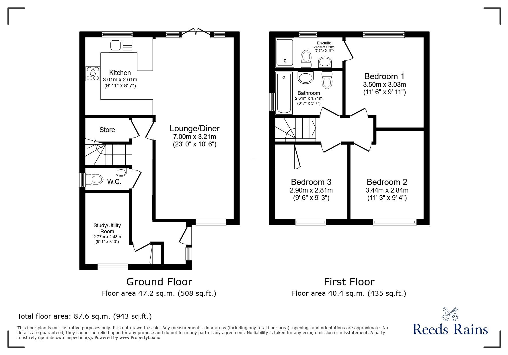 Floorplan of 3 bedroom Semi Detached House for sale, Collingwood Road, Chorley, Lancashire, PR7