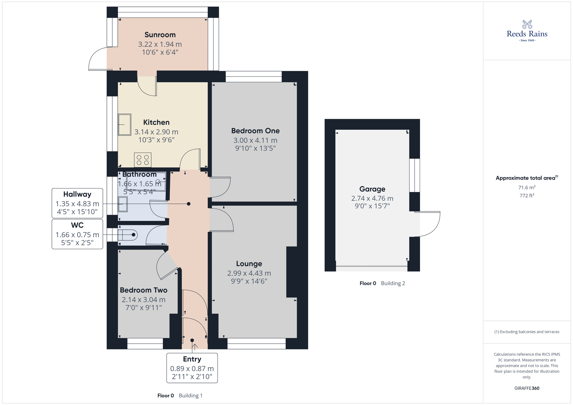 Floorplan of 2 bedroom Semi Detached Bungalow for sale, Kingsway, Euxton, Lancashire, PR7