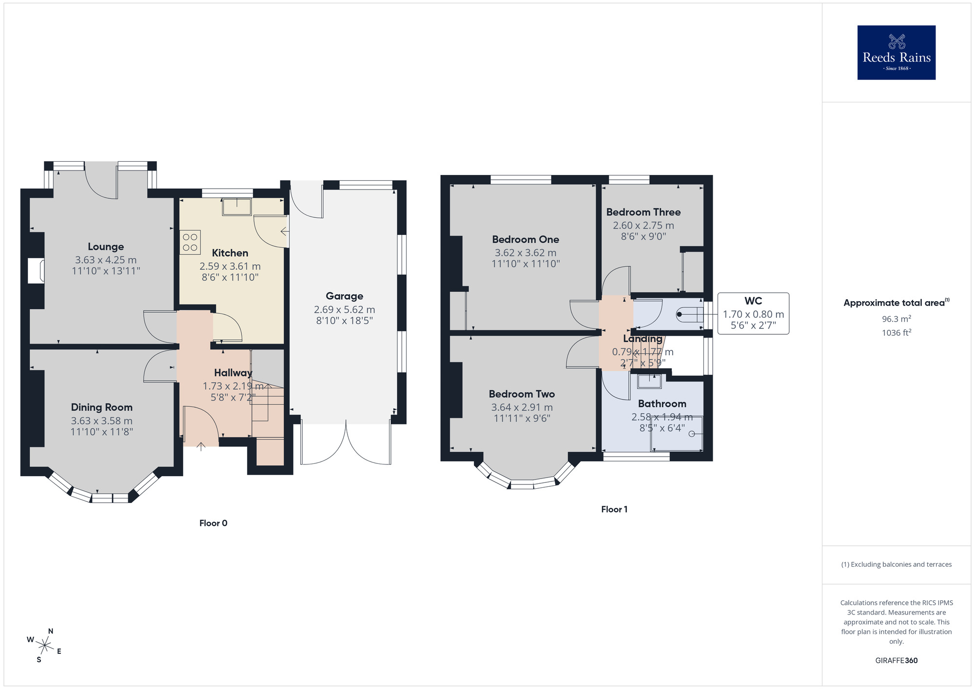 Floorplan of 3 bedroom Semi Detached House for sale, Letchworth Place, Chorley, Lancashire, PR7