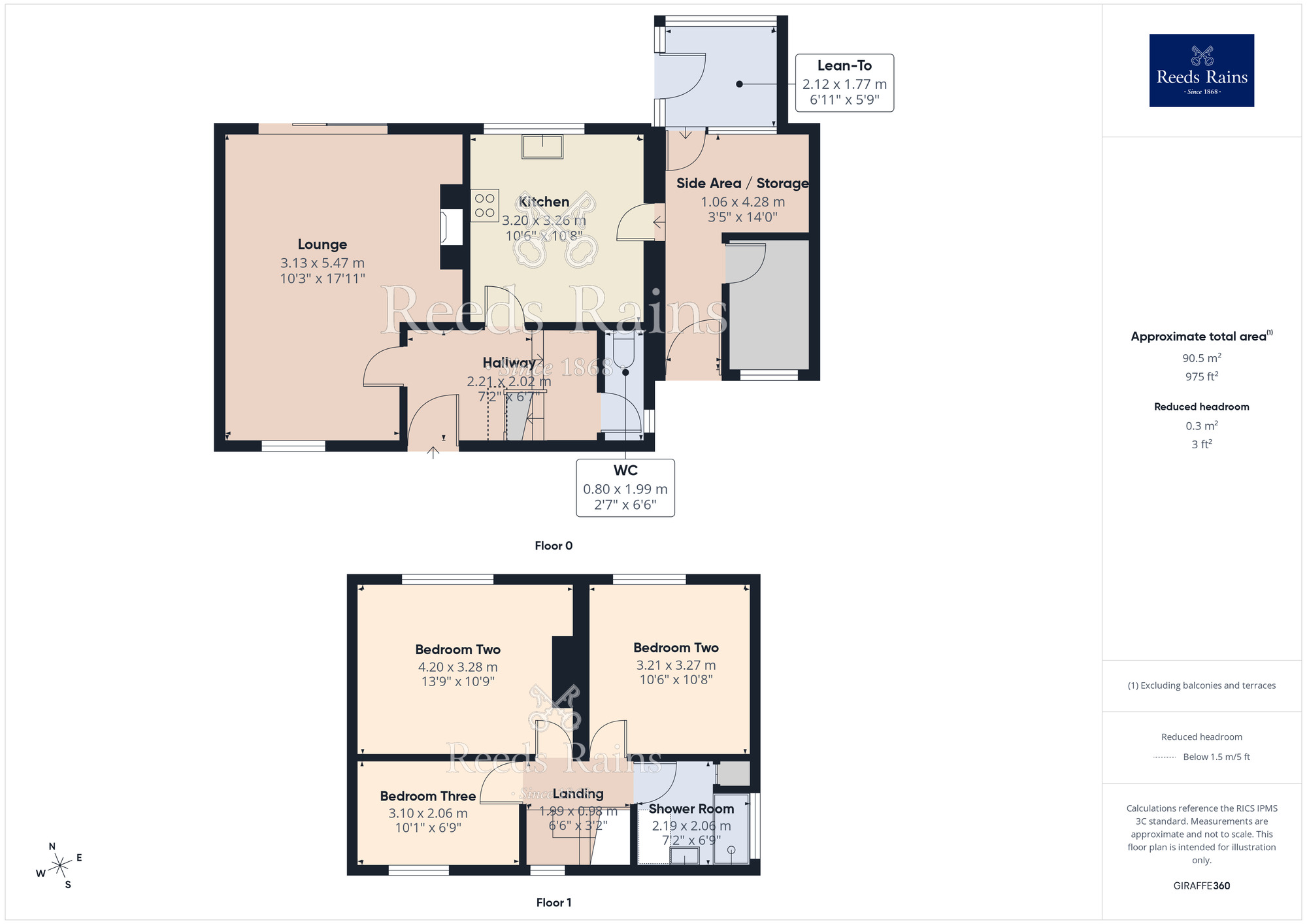 Floorplan of 3 bedroom Semi Detached House for sale, Larch Avenue, Chorley, Lancashire, PR6