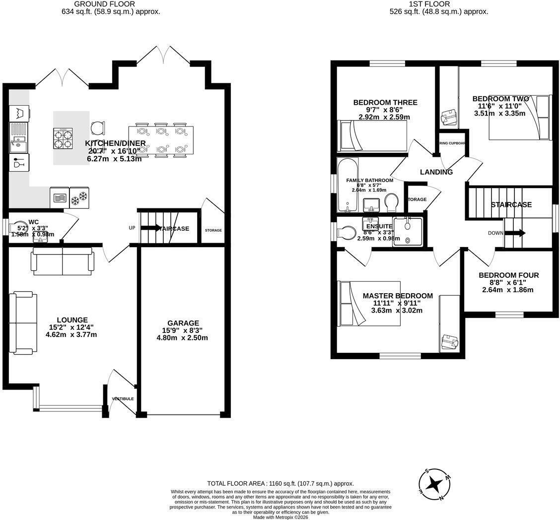 Floorplan of 4 bedroom Detached House for sale, Stansfield Drive, Euxton, Lancashire, PR7