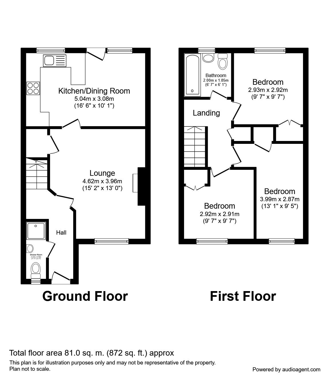 Floorplan of 3 bedroom Semi Detached House to rent, Dutch Barn Close, Chorley, Lancashire, PR7