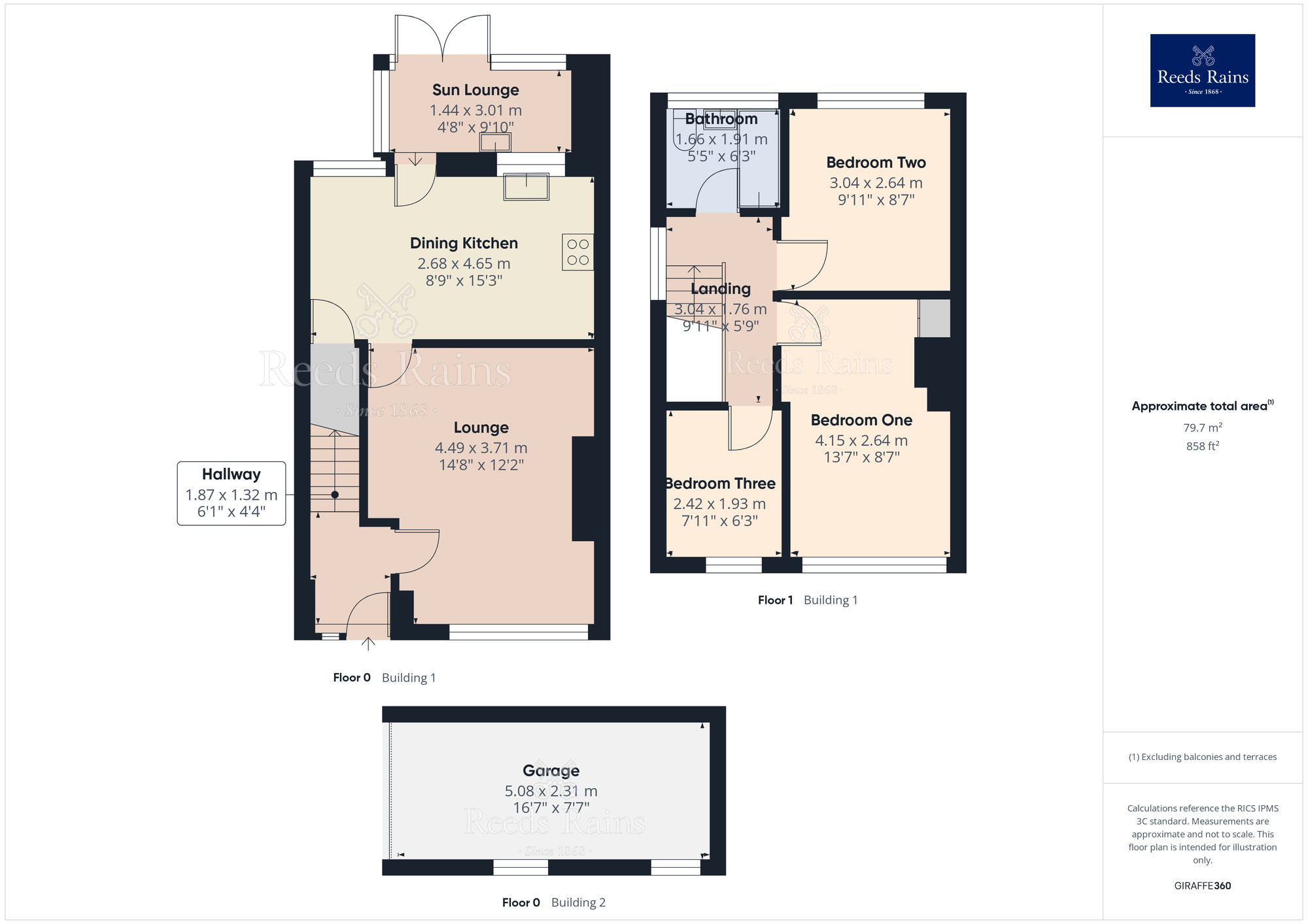 Floorplan of 3 bedroom Semi Detached House for sale, Mellor Road, Leyland, Lancashire, PR25