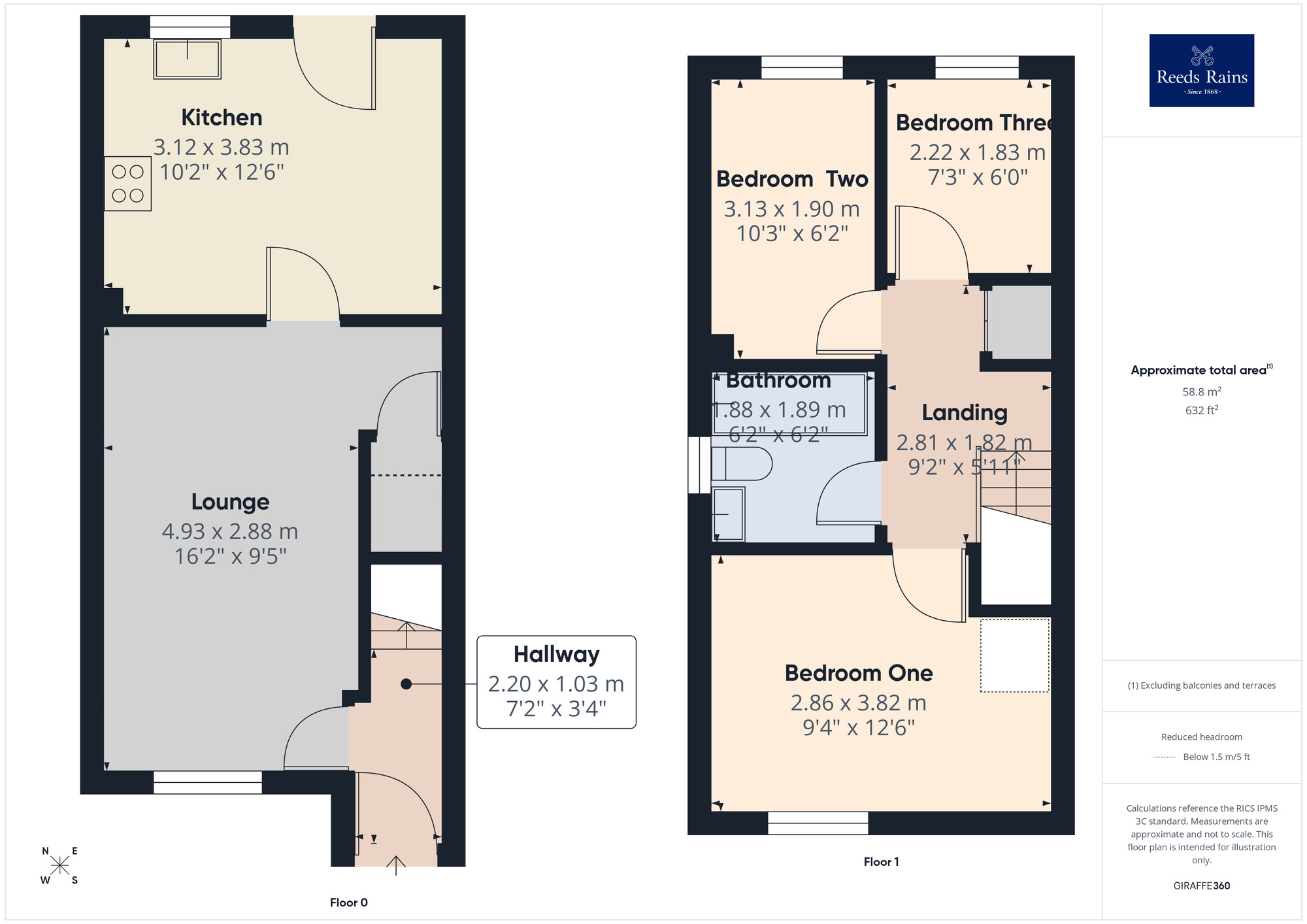 Floorplan of 3 bedroom Semi Detached House for sale, Coltsfoot Drive, Chorley, Lancashire, PR6