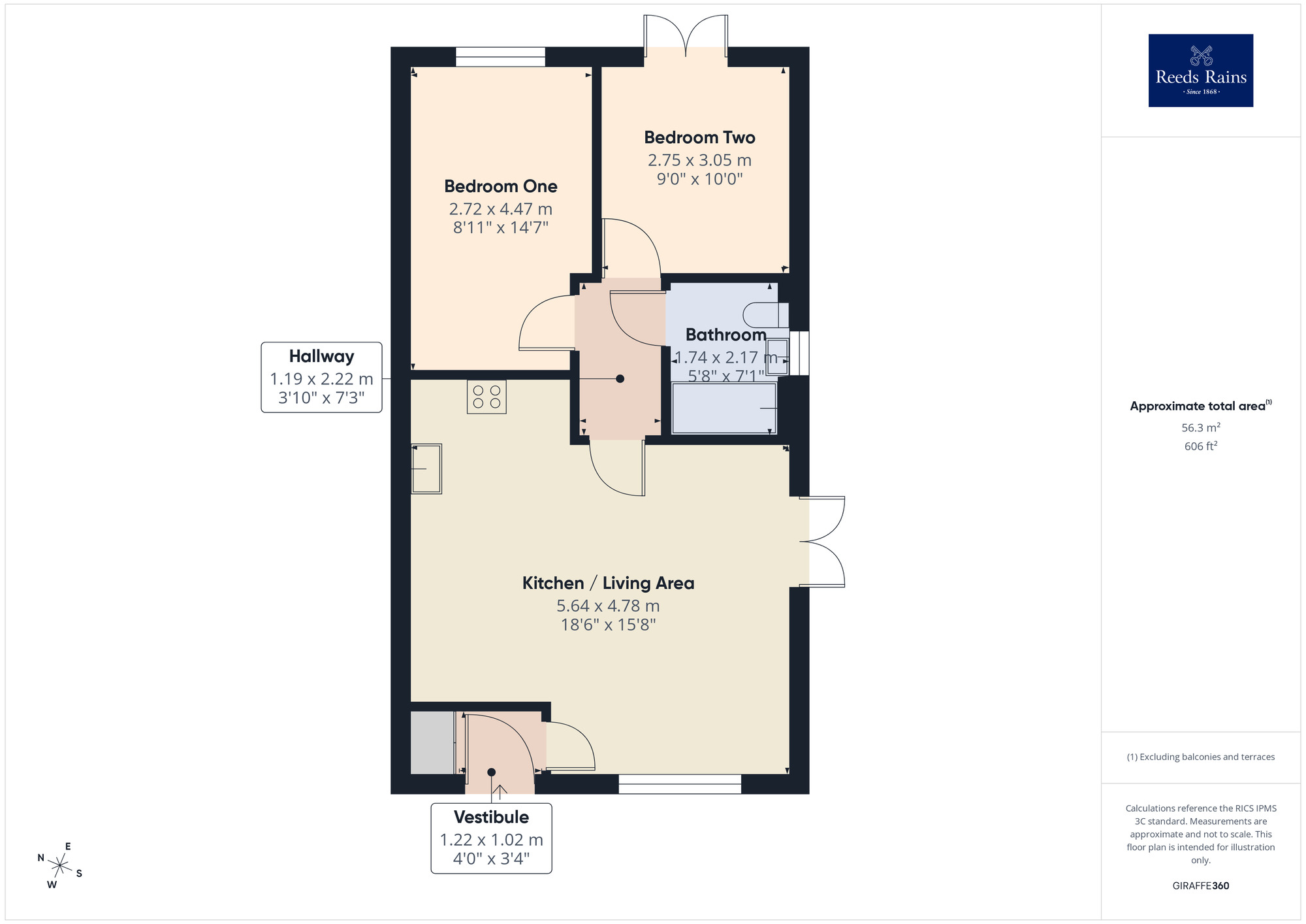 Floorplan of 2 bedroom Semi Detached Bungalow for sale, Buttermere Gardens, Charnock Richard, Lancashire, PR7