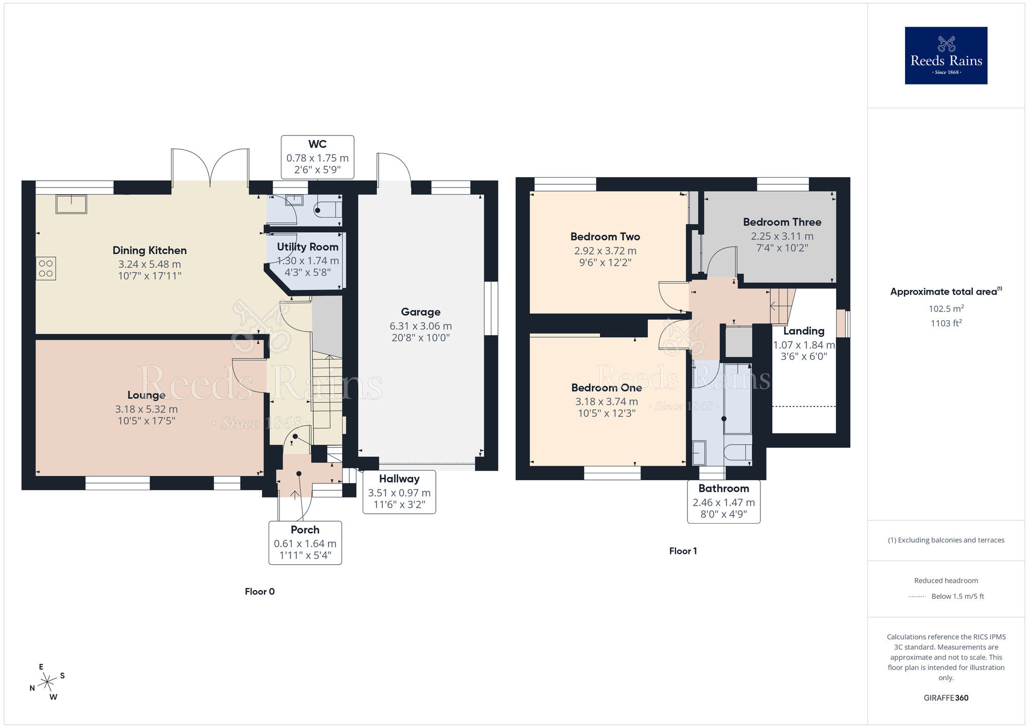 Floorplan of 3 bedroom Semi Detached House for sale, Anderton Road, Euxton, Lancashire, PR7