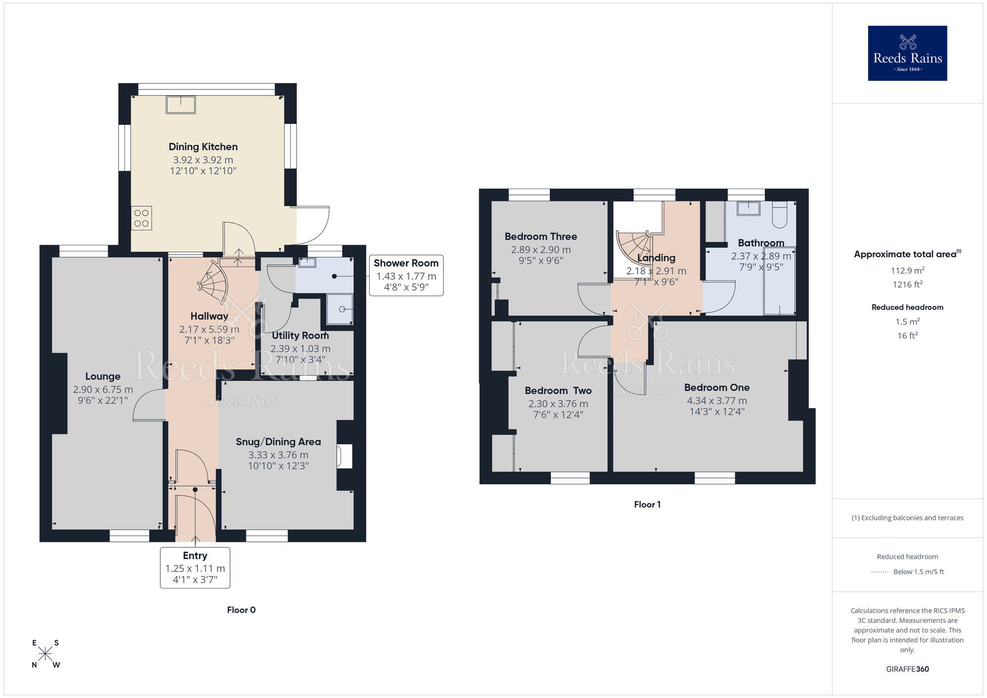Floorplan of 3 bedroom Semi Detached House for sale, Runshaw Lane, Euxton, Lancashire, PR7