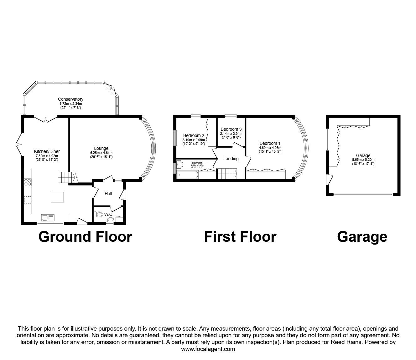 Floorplan of 3 bedroom Detached House for sale, Rawlinson Lane, Heath Charnock, Lancashire, PR7