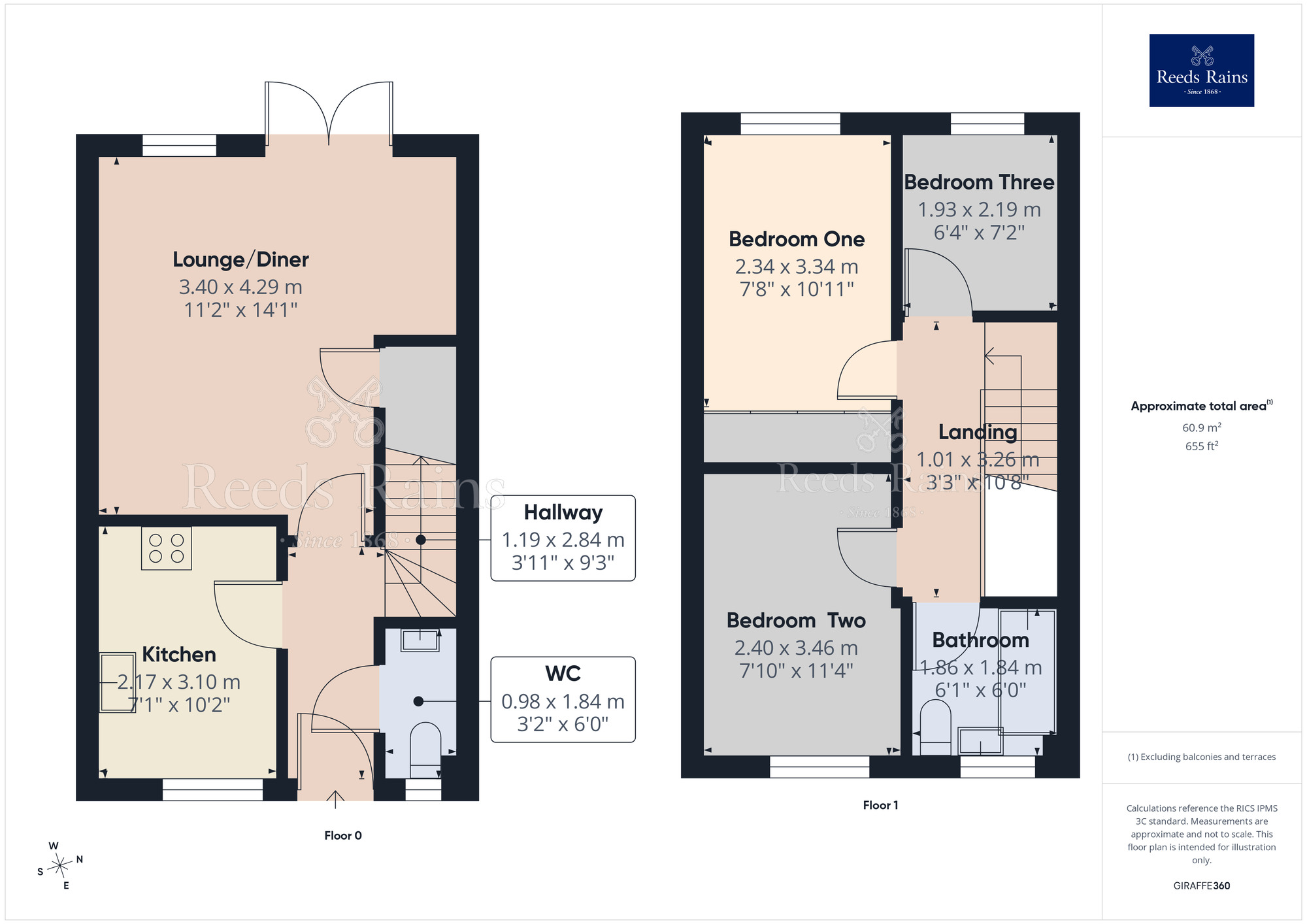 Floorplan of 3 bedroom House for sale, Parish Gardens, Leyland, Lancashire, PR25