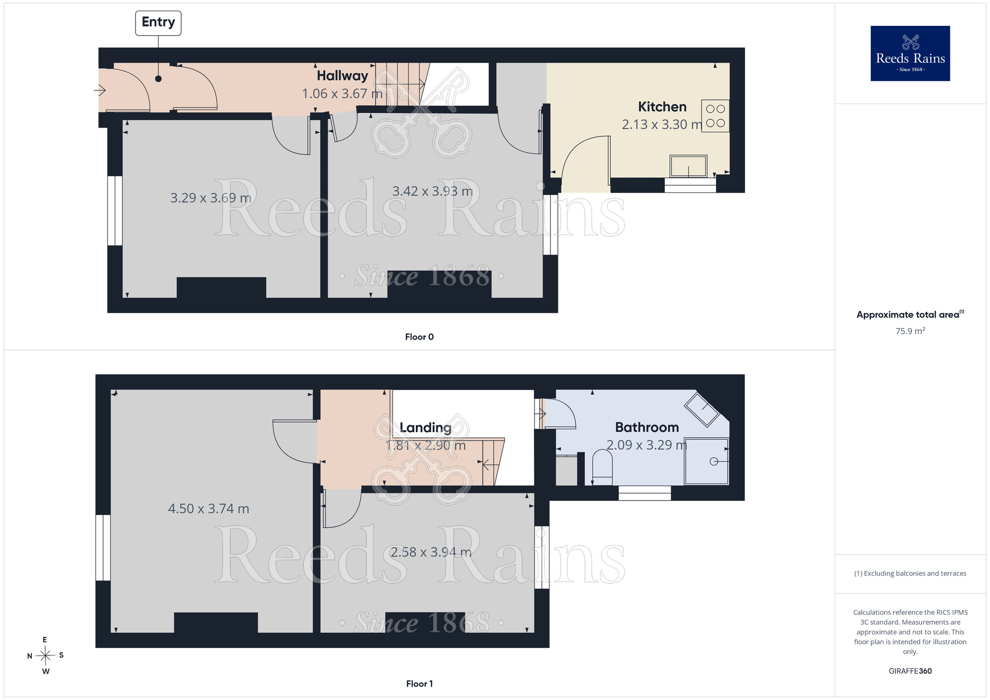 Floorplan of 2 bedroom End Terrace House to rent, Broad Street, Leyland, Lancashire, PR25