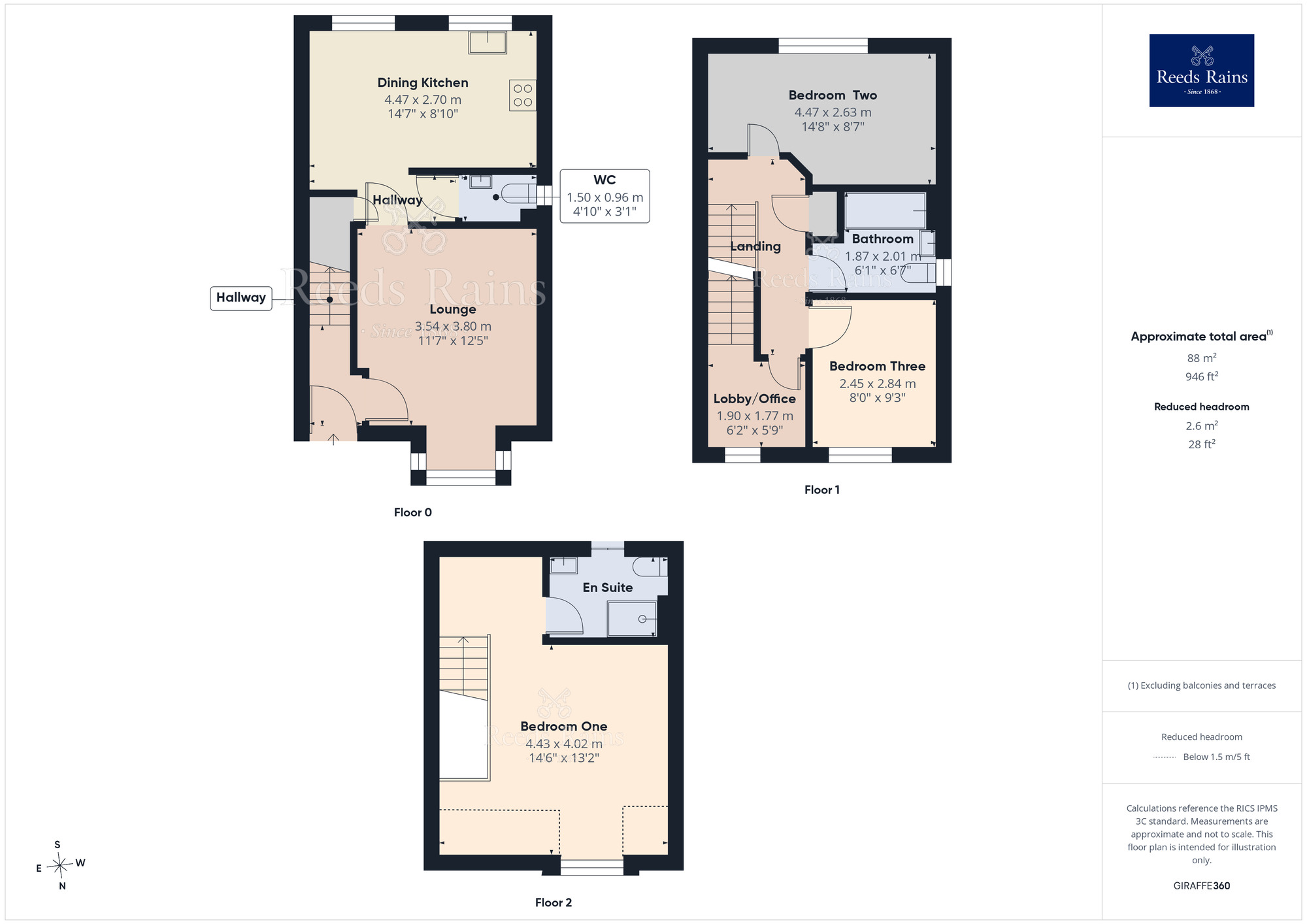 Floorplan of 3 bedroom Semi Detached House for sale, Starling Street, Farington Moss, Lancashire, PR26