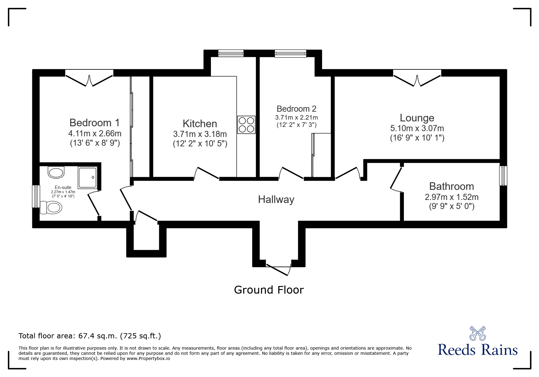 Floorplan of 2 bedroom Flat to rent, Regency Gardens, Euxton, Lancashire, PR7