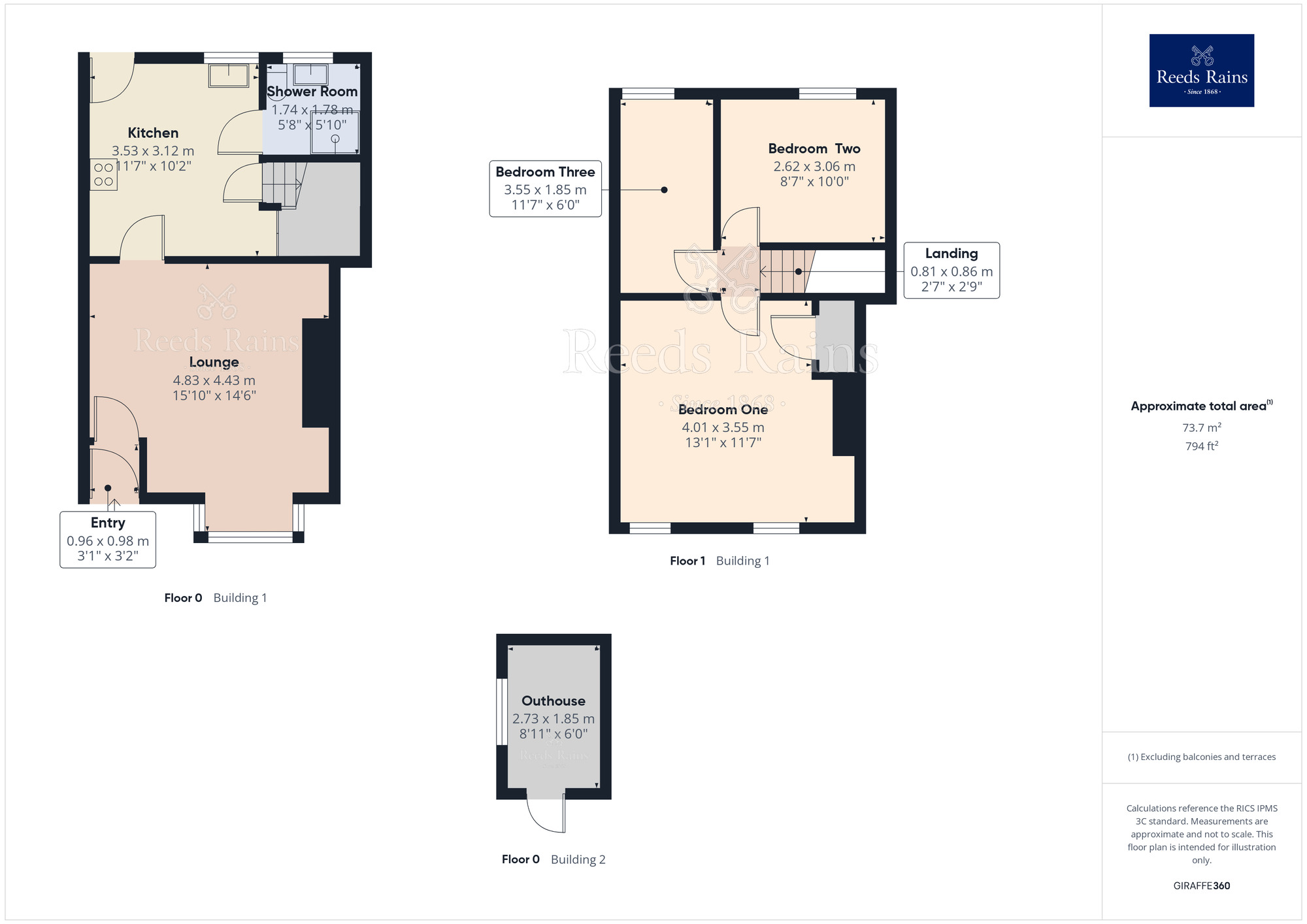 Floorplan of 3 bedroom Mid Terrace House for sale, Seymour Street, Chorley, Lancashire, PR6