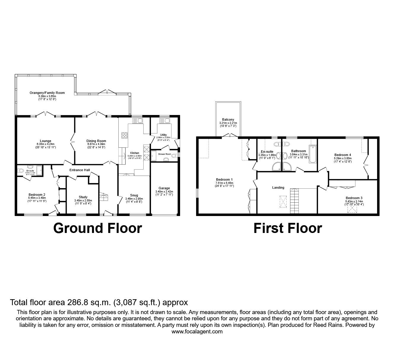Floorplan of 5 bedroom Detached House for sale, Washington Lane, Euxton, Lancashire, PR7