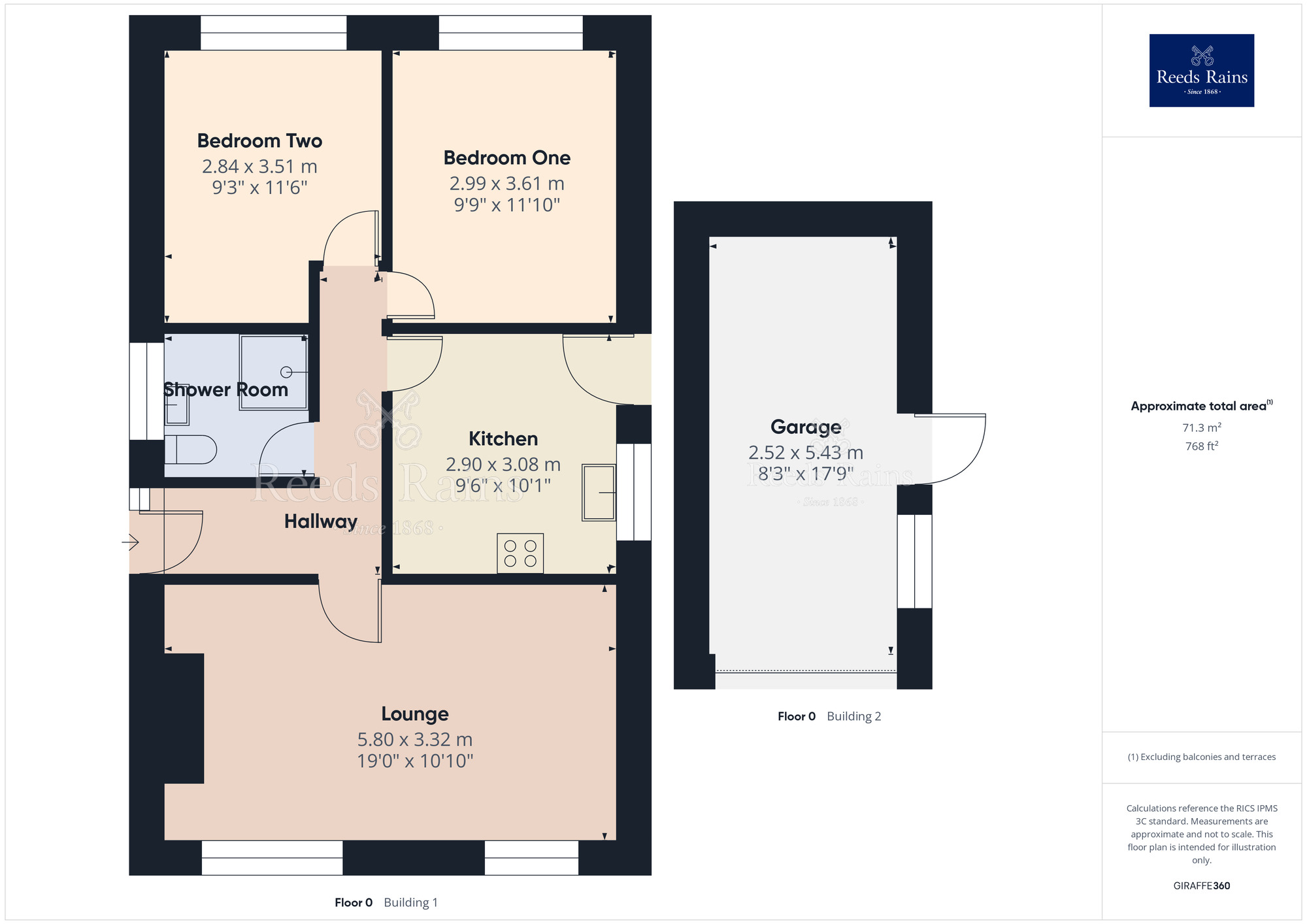 Floorplan of 2 bedroom Detached Bungalow for sale, Lichen Close, Charnock Richard, Lancashire, PR7