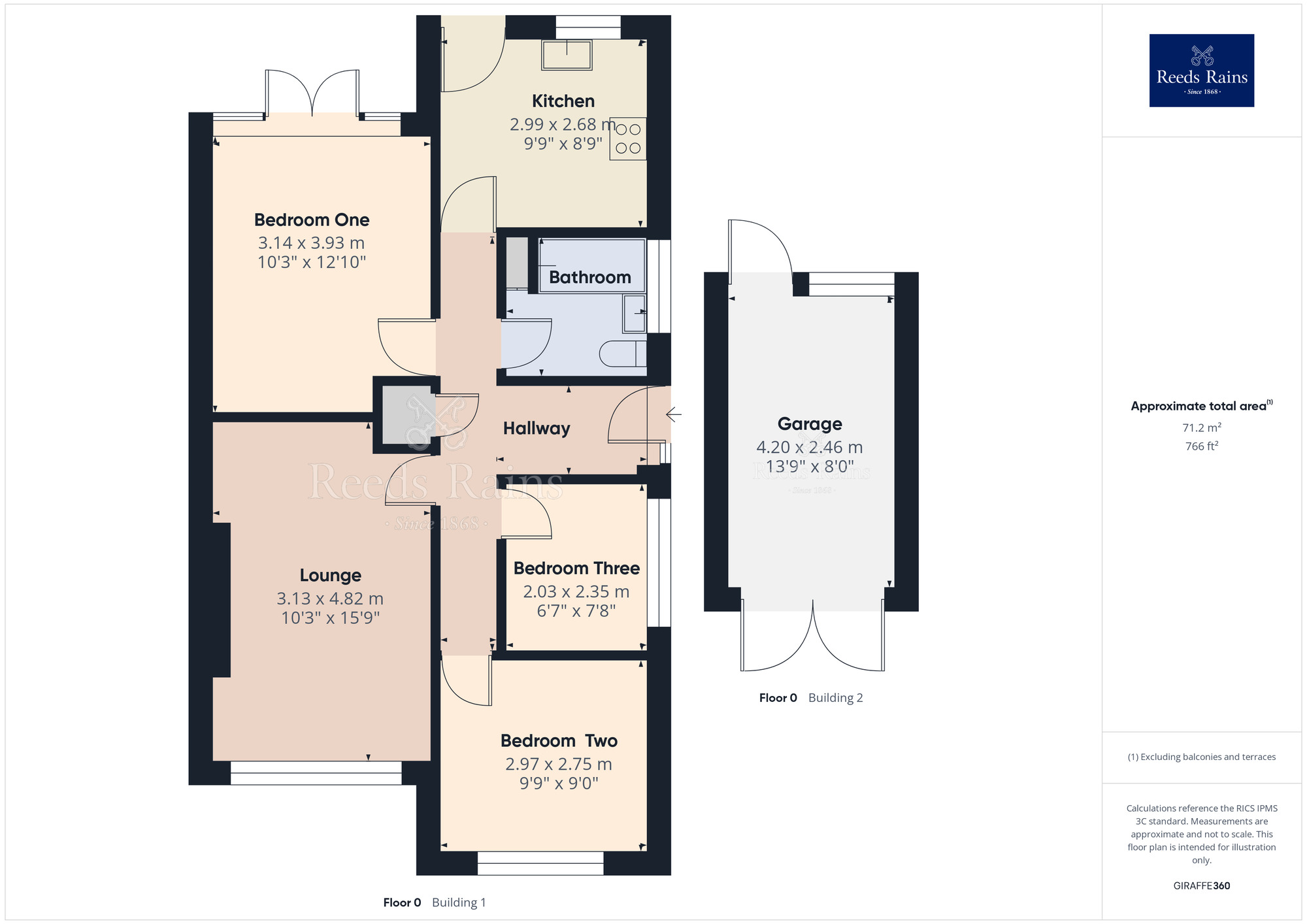 Floorplan of 3 bedroom Semi Detached Bungalow for sale, Chelmsford Place, Chorley, Lancashire, PR7
