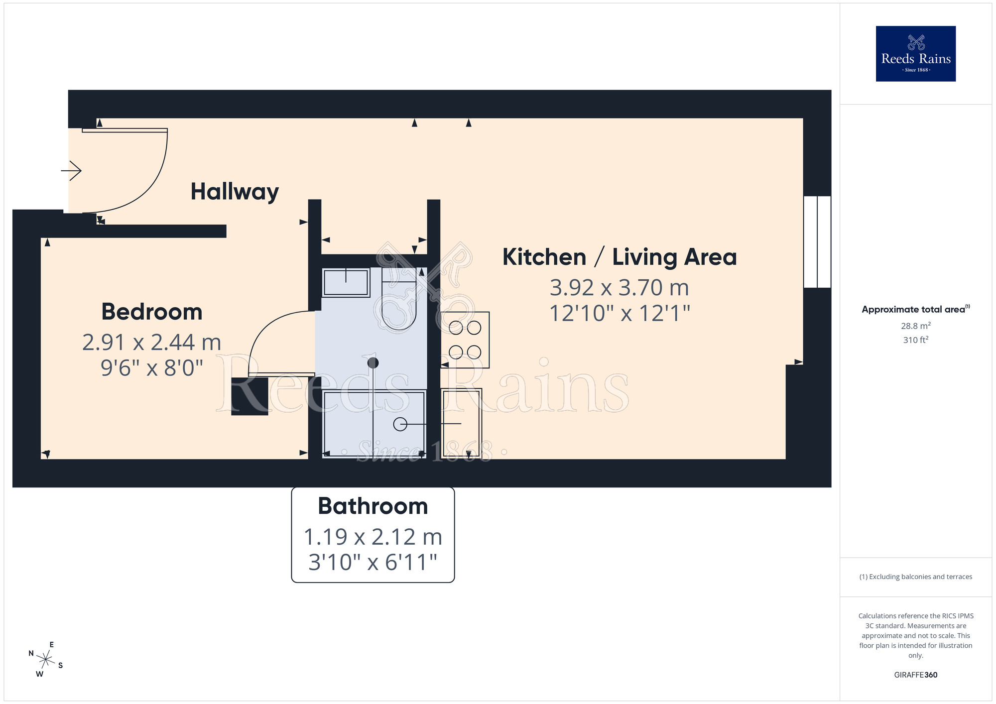 Floorplan of 1 bedroom Flat for sale, St. Thomas's Road, Chorley, Lancashire, PR7
