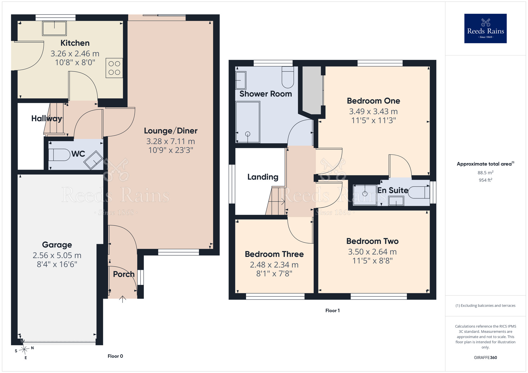 Floorplan of 3 bedroom Detached House for sale, Poplar Drive, Coppull, Lancashire, PR7