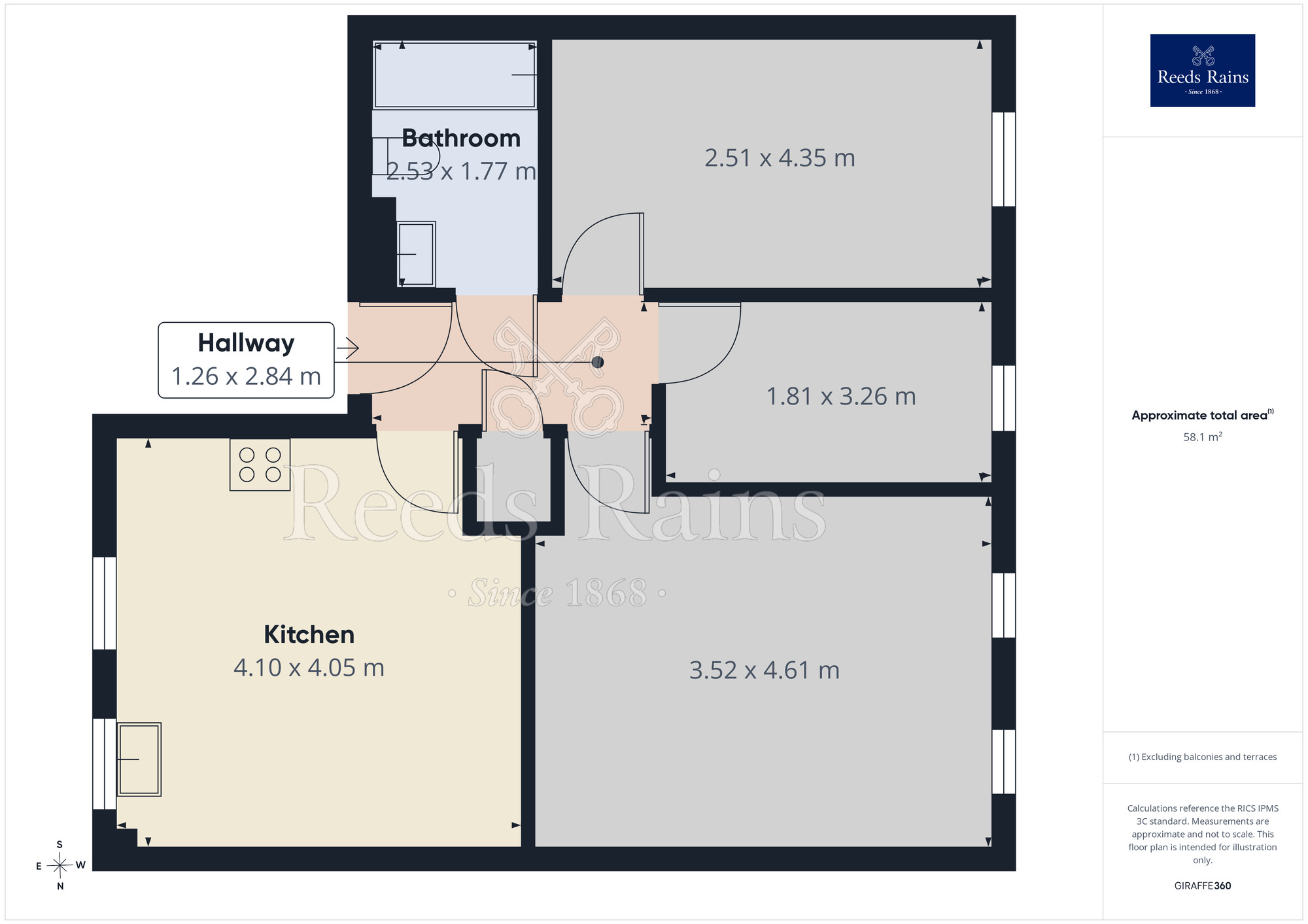 Floorplan of 2 bedroom Flat to rent, Spinners Court, Buckshaw Village, Lancashire, PR7