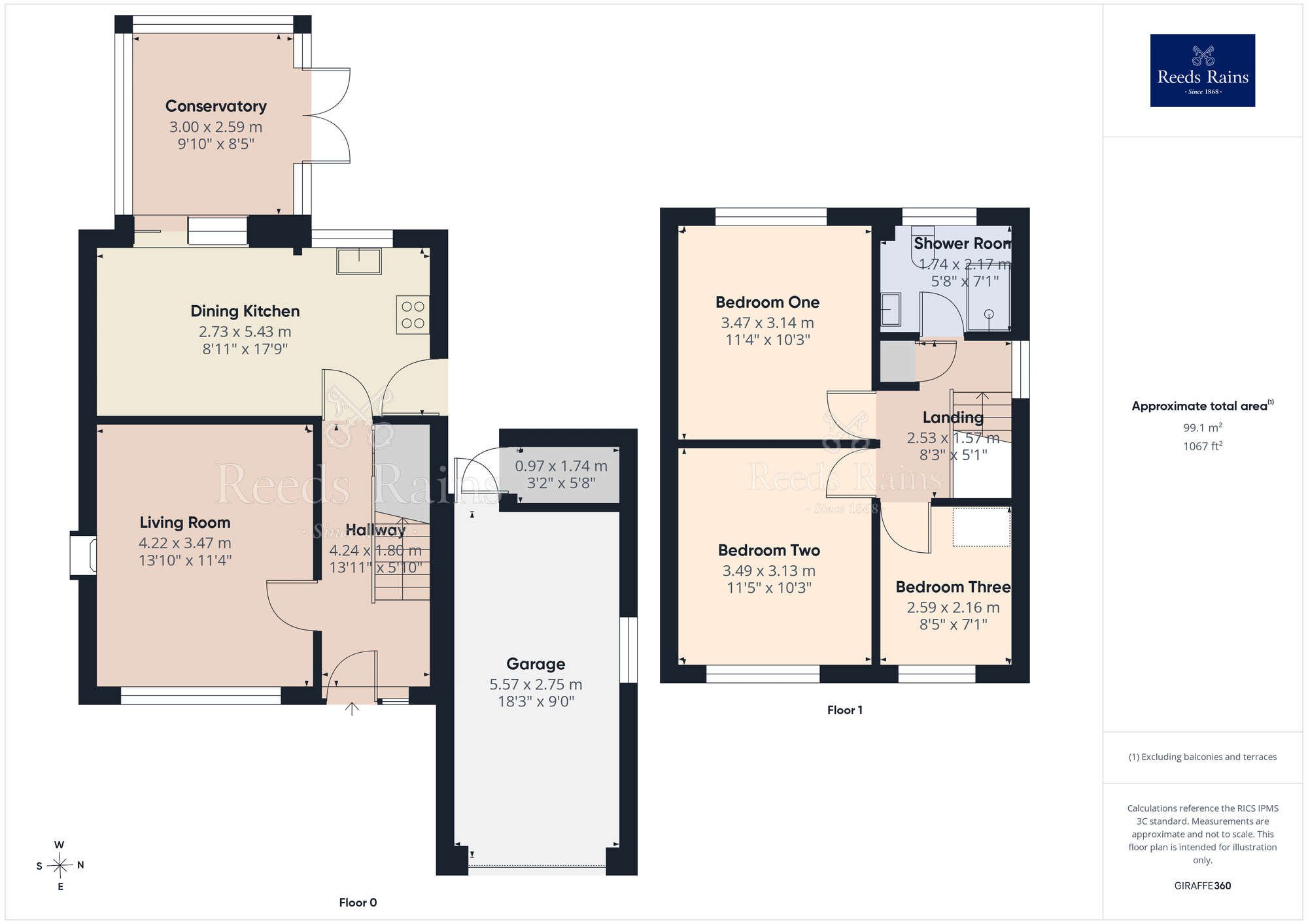Floorplan of 3 bedroom Semi Detached House for sale, Enfield Close, Eccleston, Lancashire, PR7