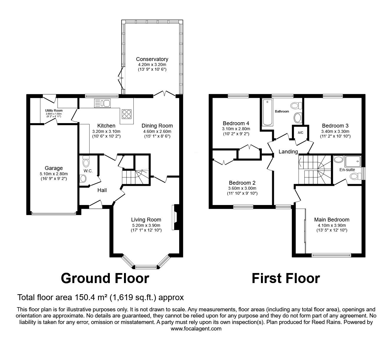 Floorplan of 4 bedroom Detached House for sale, Springwell Park Drive, Inkersall, Derbyshire, S43