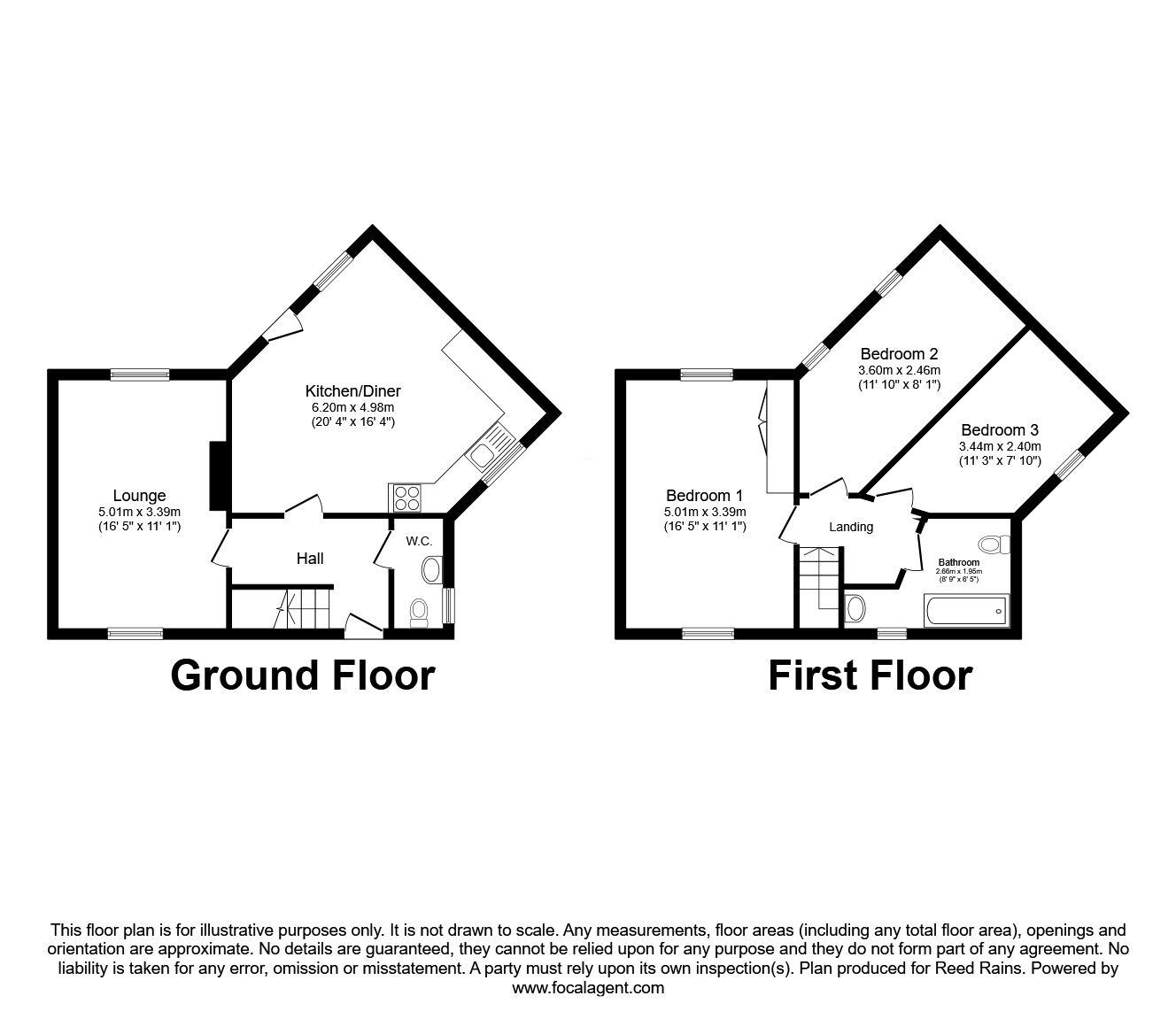 Floorplan of 3 bedroom End Terrace House for sale, Staveley Road, Poolsbrook, Derbyshire, S43