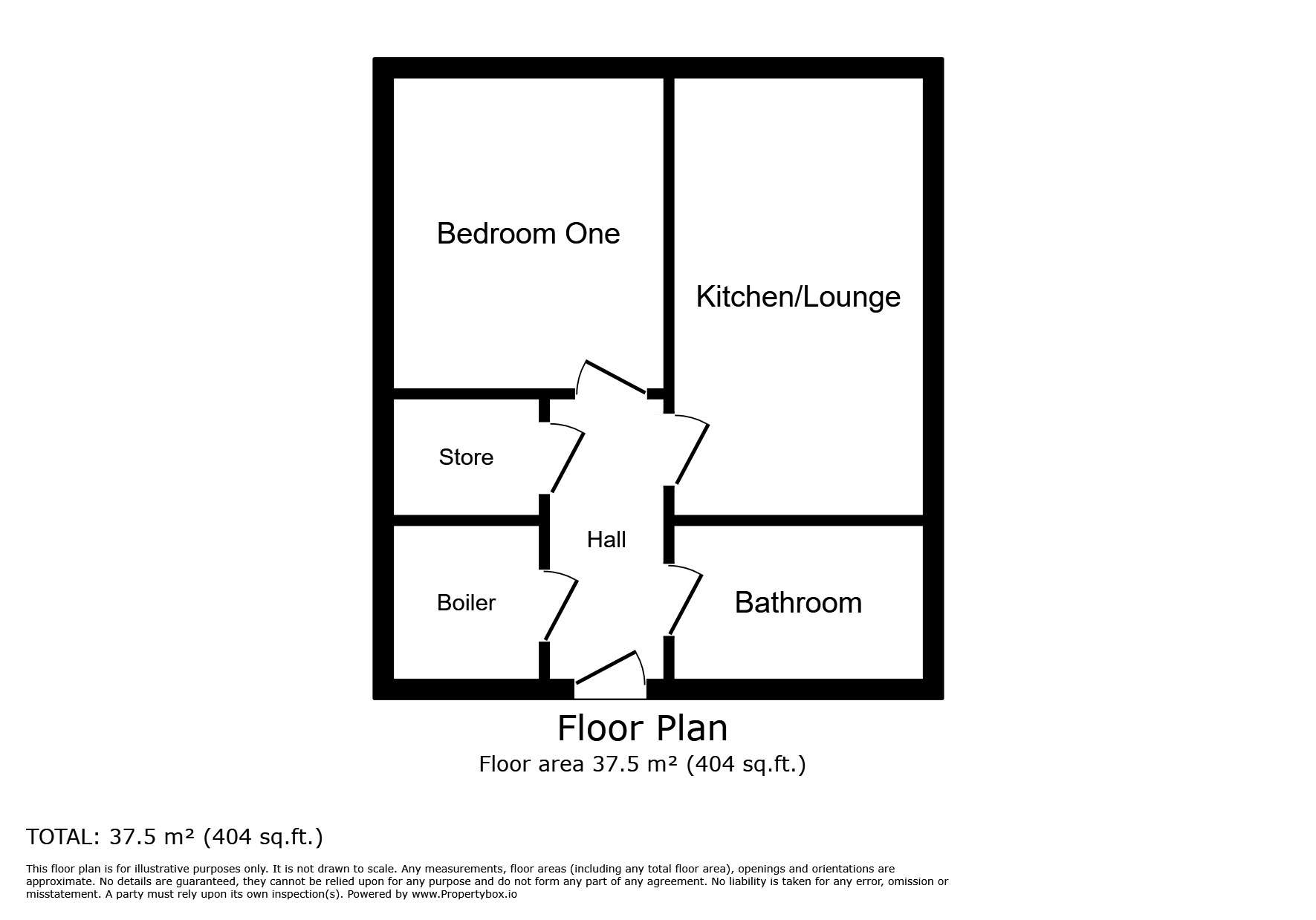 Floorplan of 1 bedroom  Flat to rent, Burlington Street, Chesterfield, Derbyshire, S40