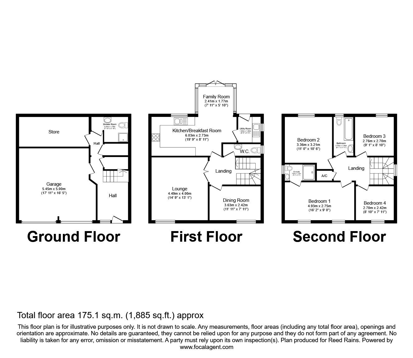 Floorplan of 4 bedroom Detached House for sale, Greave Way, Brimington, Derbyshire, S43