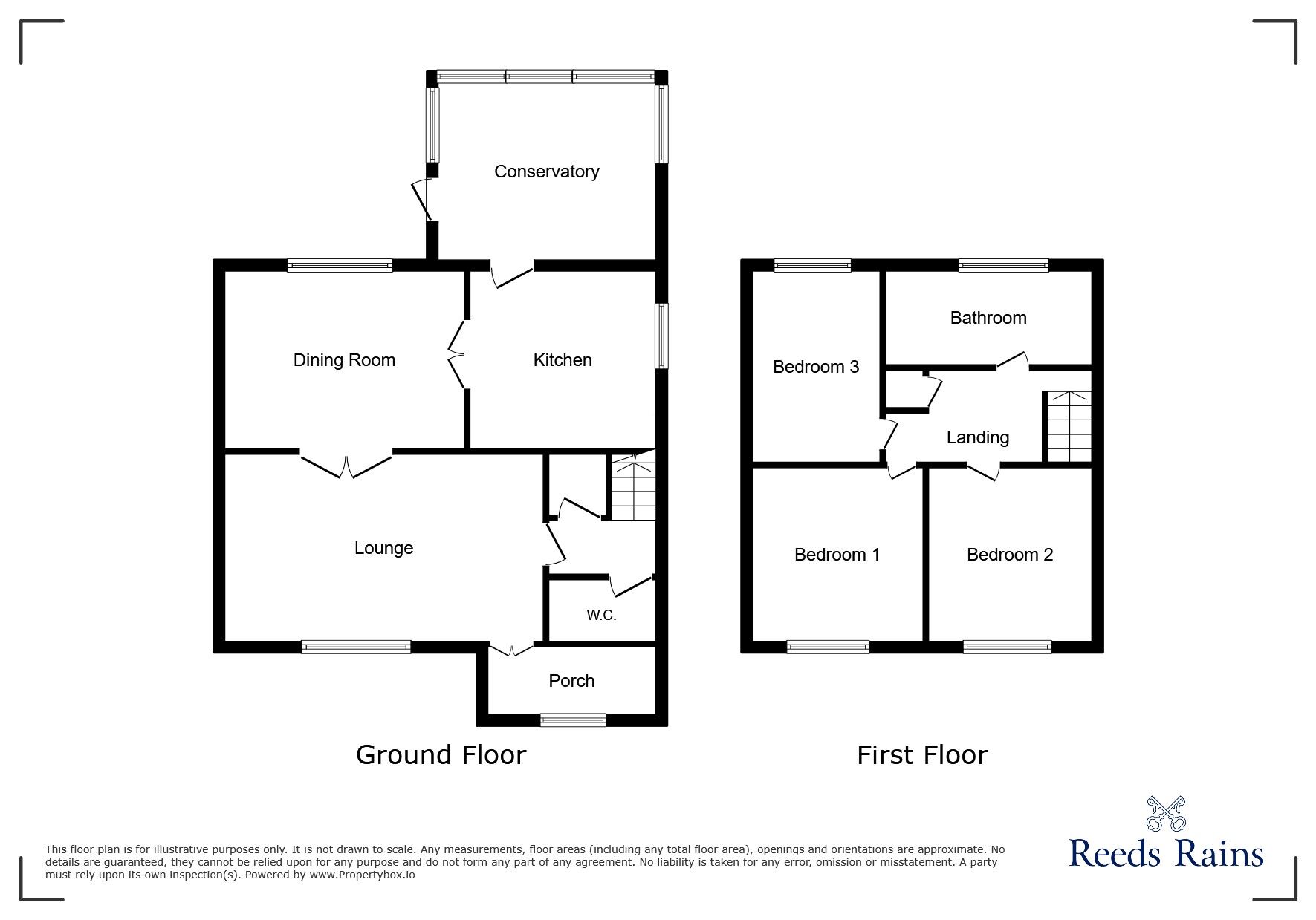 Floorplan of 3 bedroom Detached House for sale, Quorn Drive, Chesterfield, Derbyshire, S40
