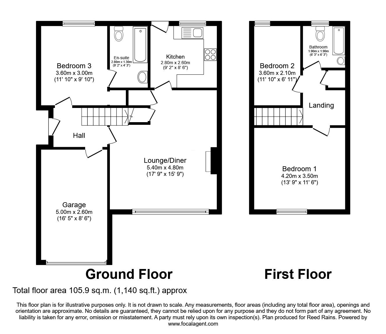 Floorplan of 3 bedroom Detached Bungalow for sale, Wolfe Close, Chesterfield, Derbyshire, S40