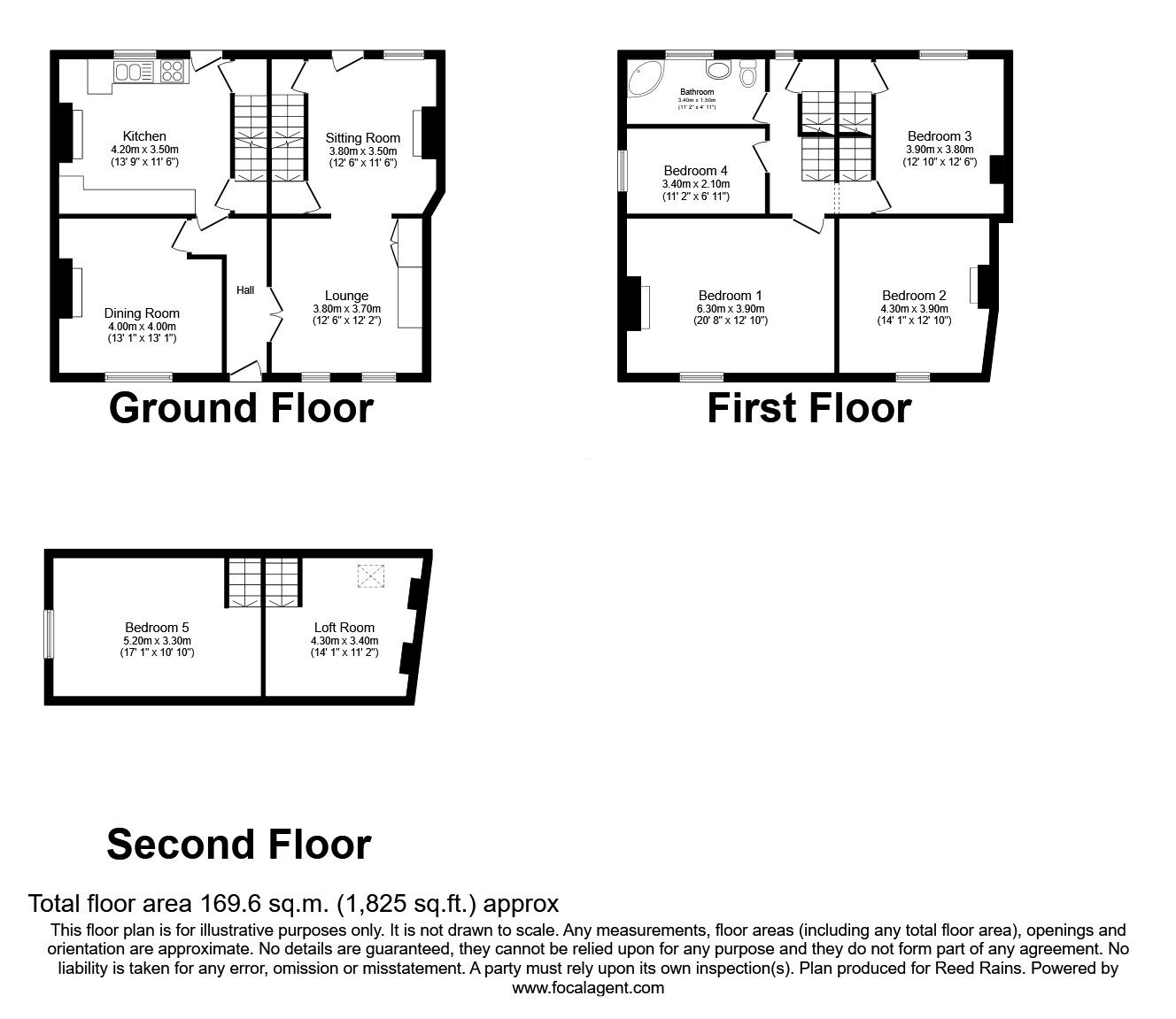 Floorplan of 5 bedroom Semi Detached House for sale, High Street, Old Whittington, Derbyshire, S41