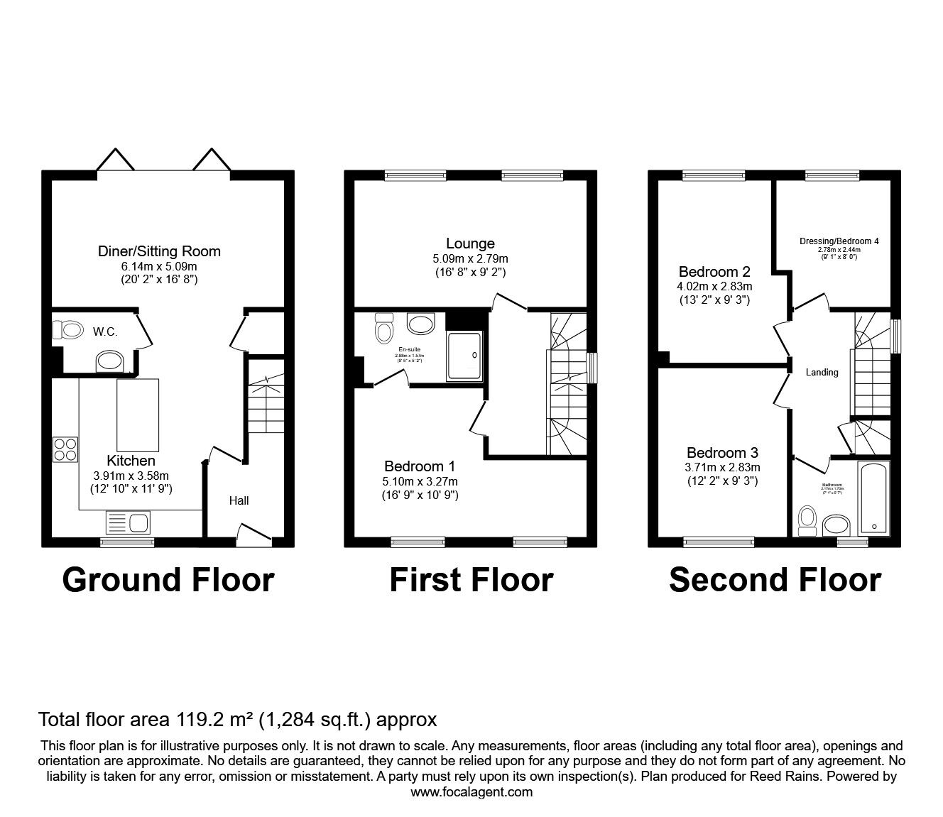 Floorplan of 4 bedroom Semi Detached House for sale, Woodyard Avenue, Chesterfield, Derbyshire, S41