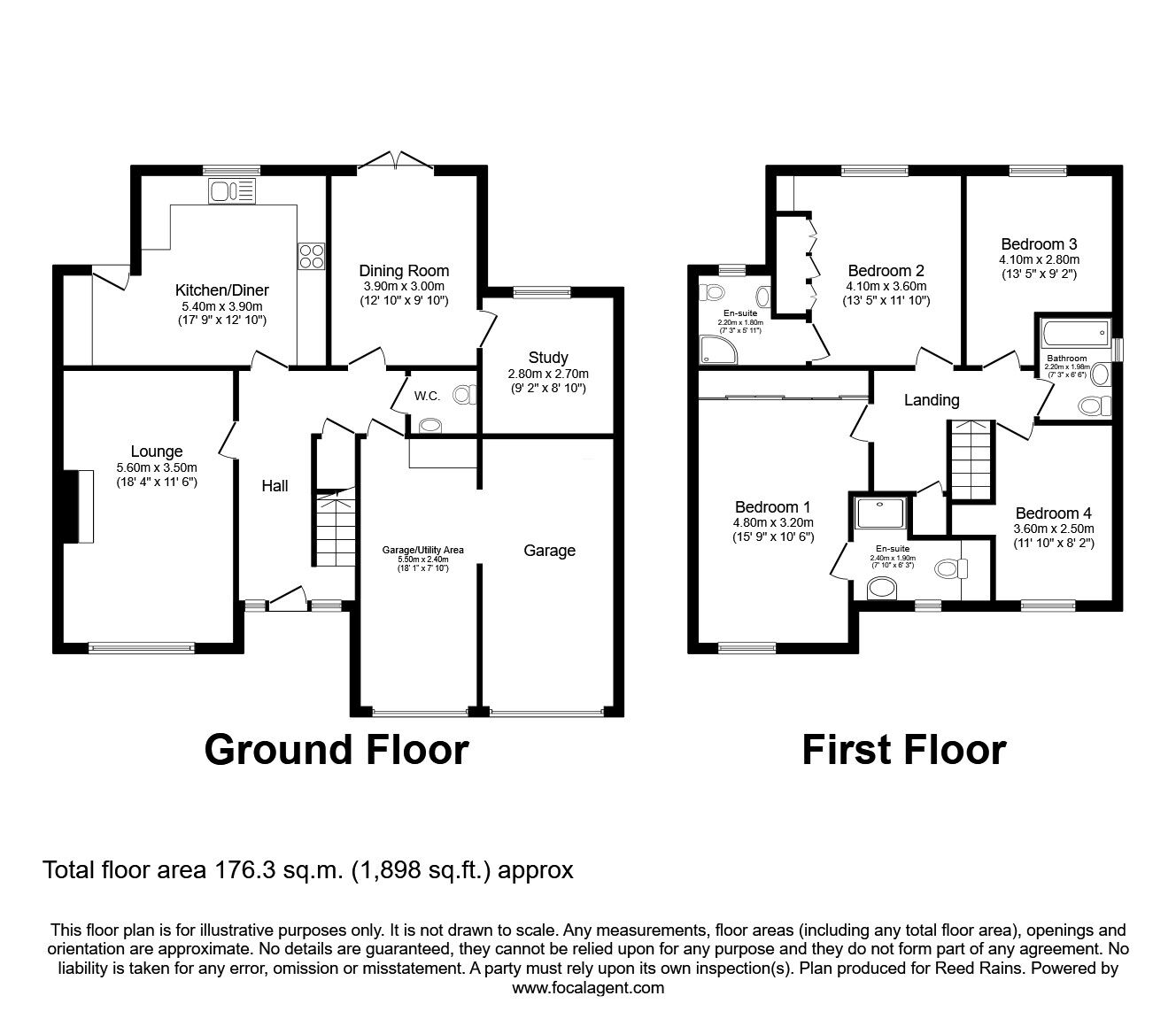 Floorplan of 4 bedroom Detached House for sale, Holme Park Avenue, Chesterfield, Derbyshire, S41