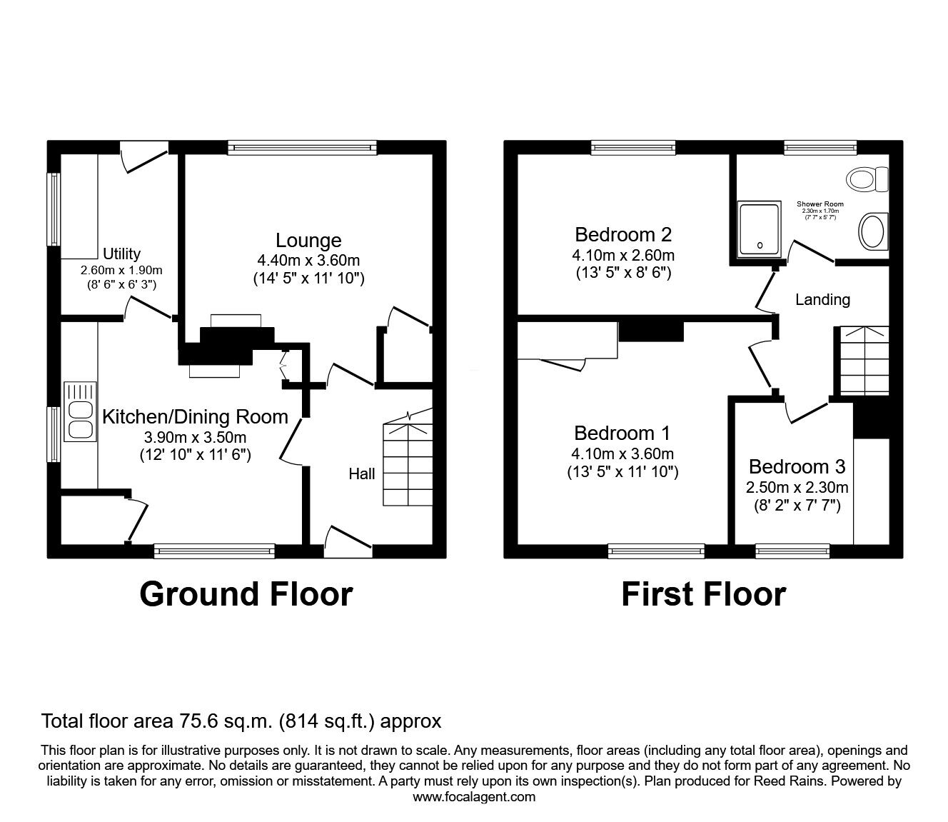 Floorplan of 3 bedroom Semi Detached House for sale, Houldsworth Drive, Chesterfield, Derbyshire, S41