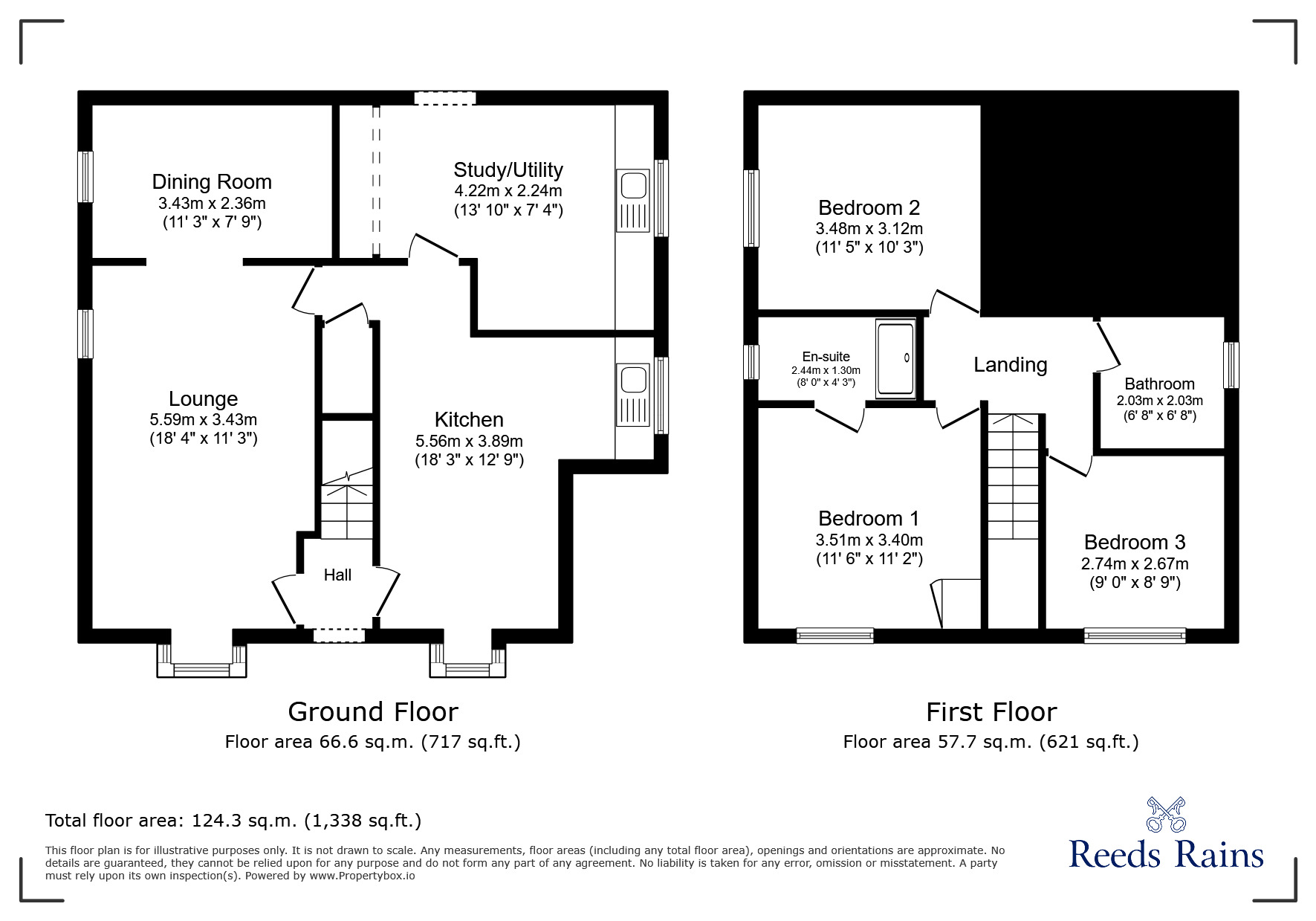 Floorplan of 3 bedroom Detached House for sale, Nether Croft Road, Brimington, Derbyshire, S43
