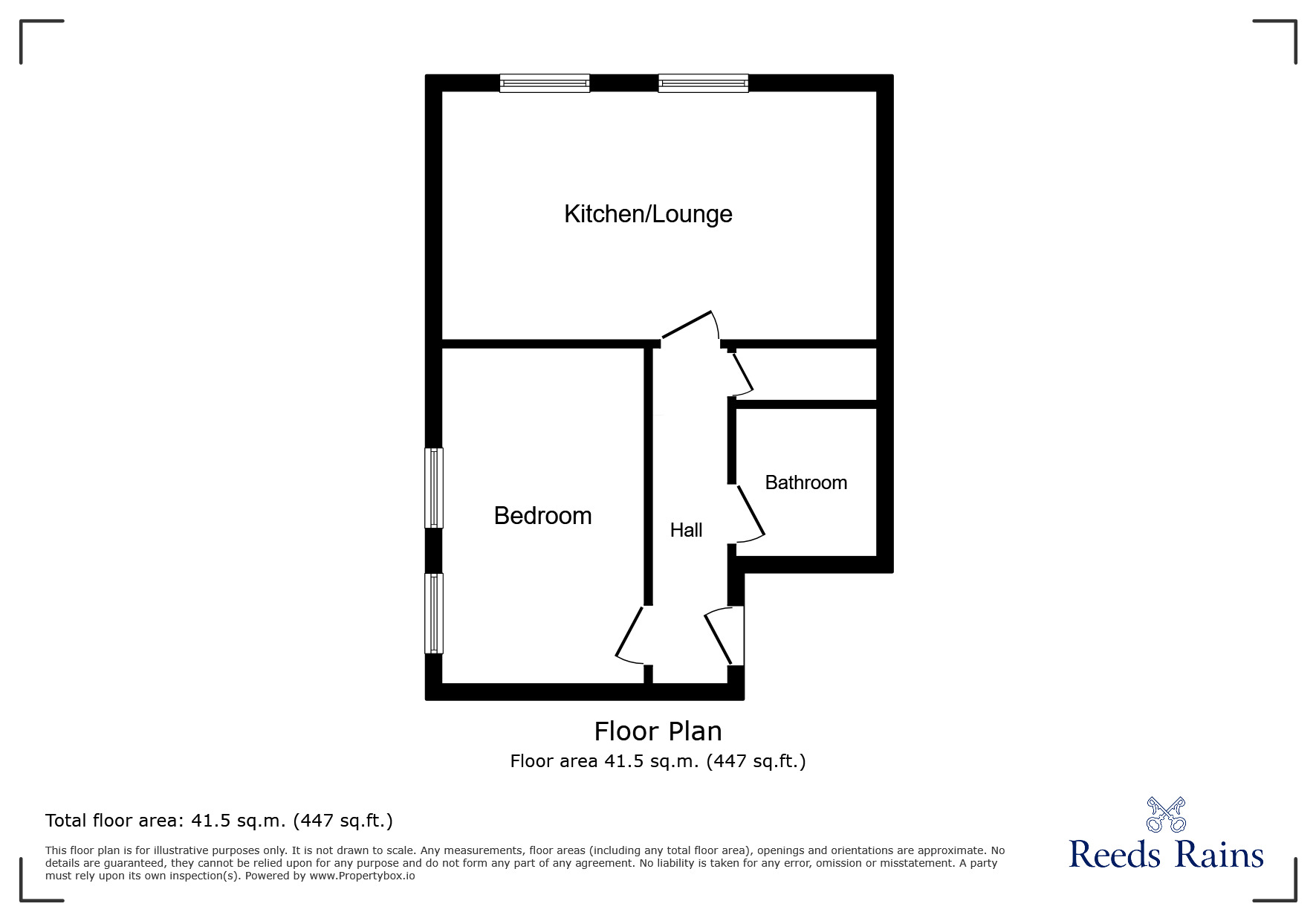 Floorplan of 1 bedroom  Flat to rent, Burlington Street, Chesterfield, Derbyshire, S40