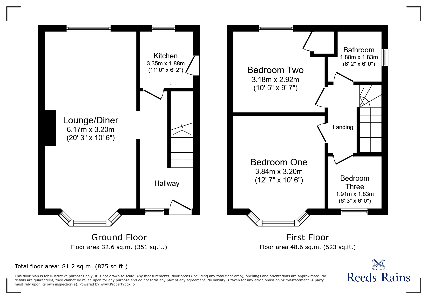 Floorplan of 3 bedroom Semi Detached House to rent, Ling Road, Chesterfield, Derbyshire, S40