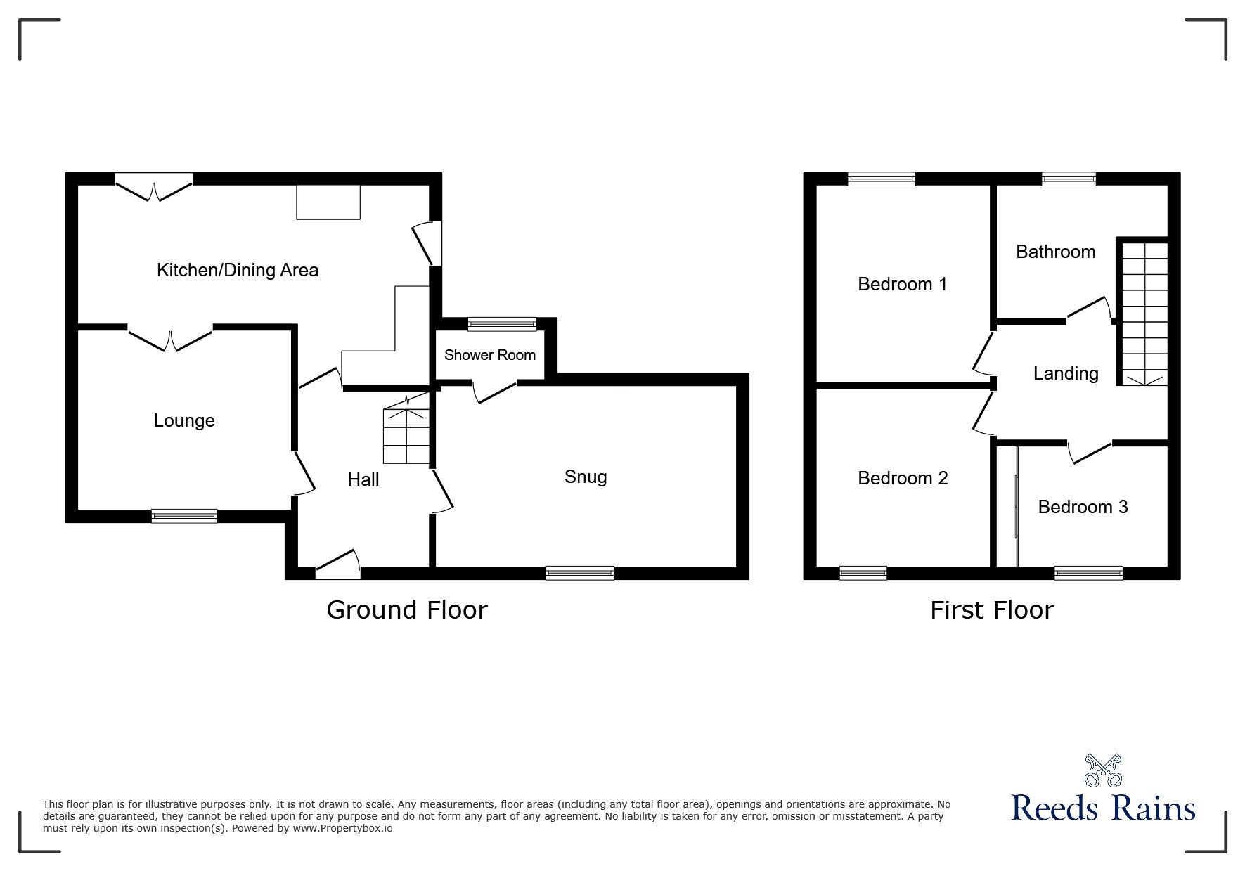 Floorplan of 3 bedroom Detached House for sale, Grasmere Avenue, Clay Cross, Derbyshire, S45